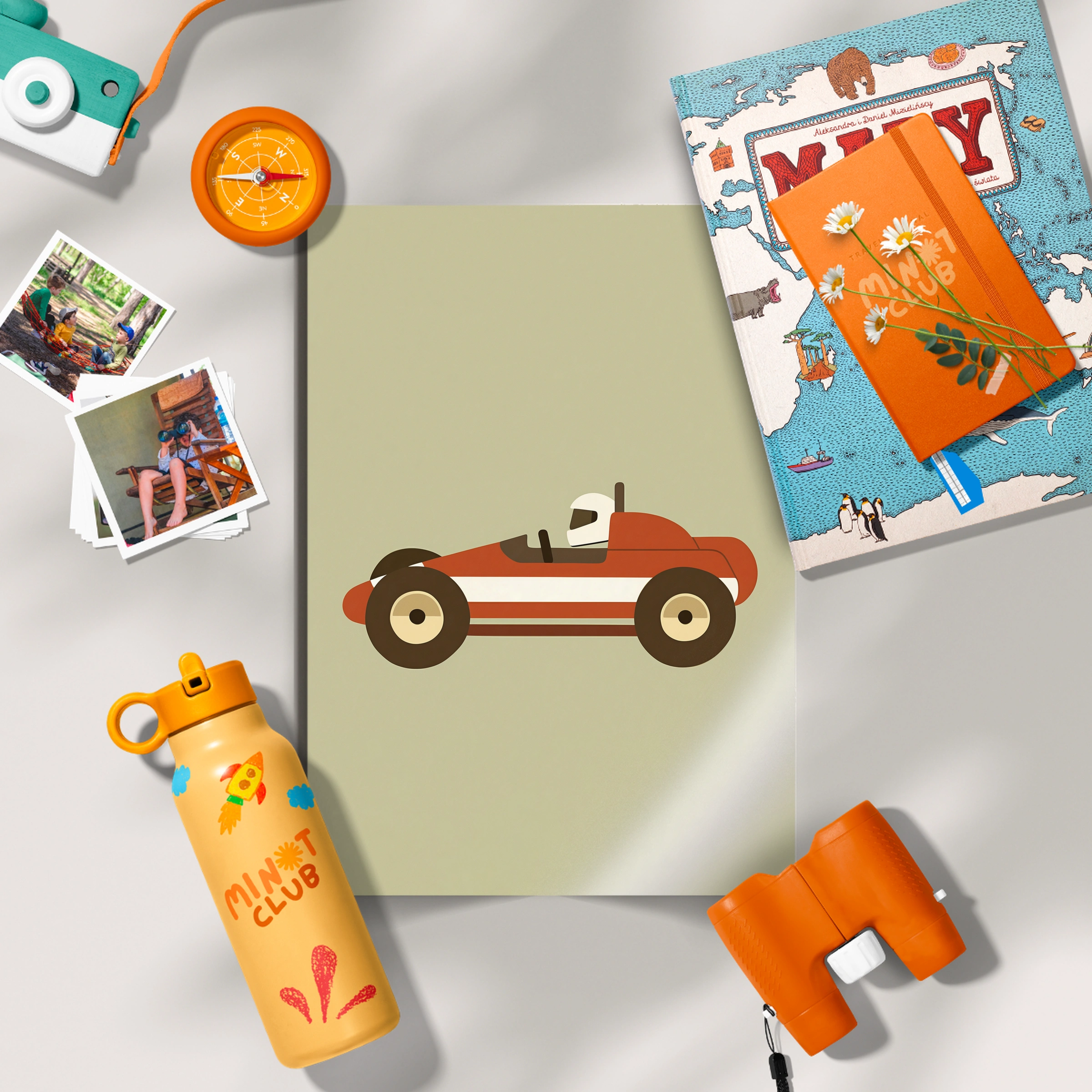 Red Race Car Nursery Print