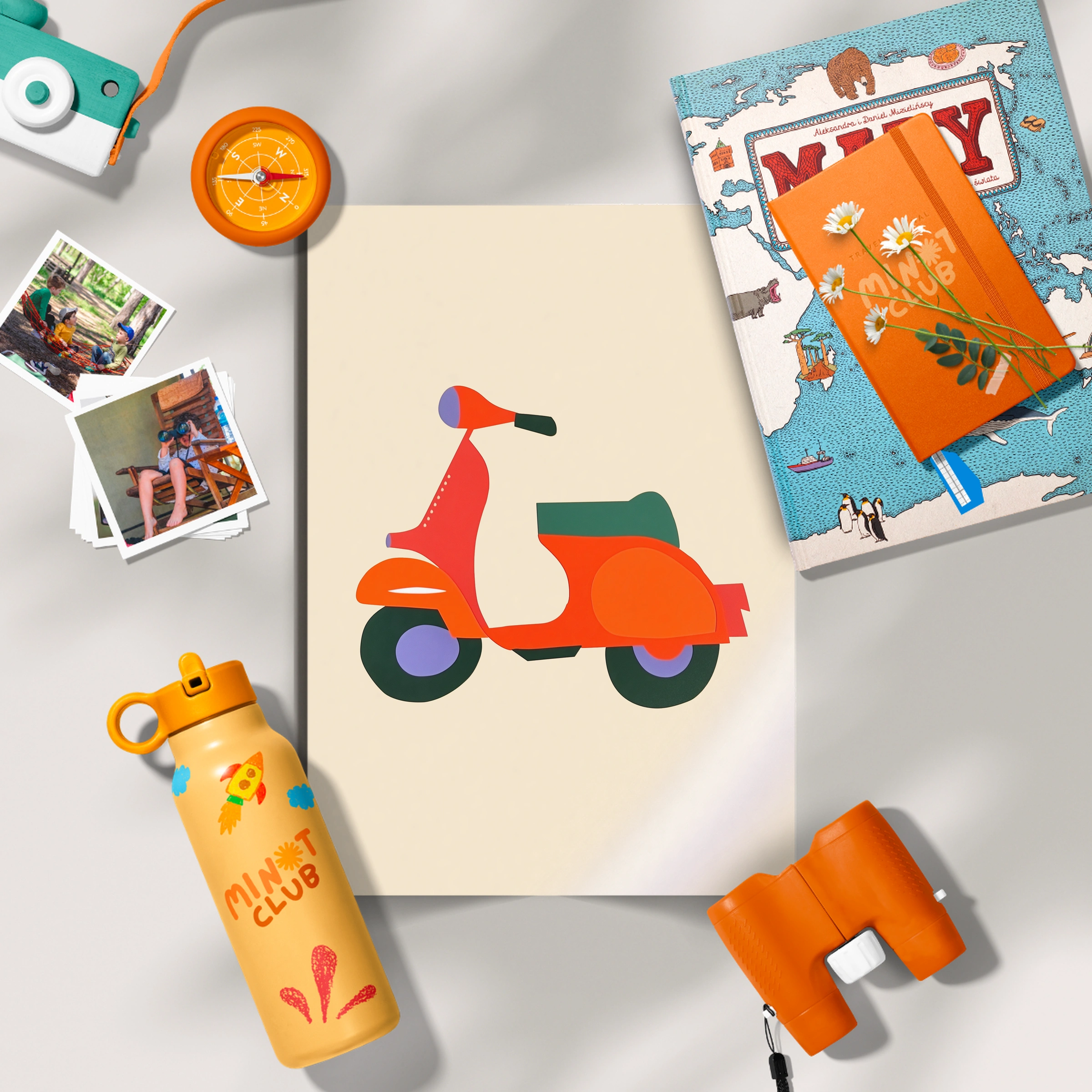 Red Scooter Nursery Print