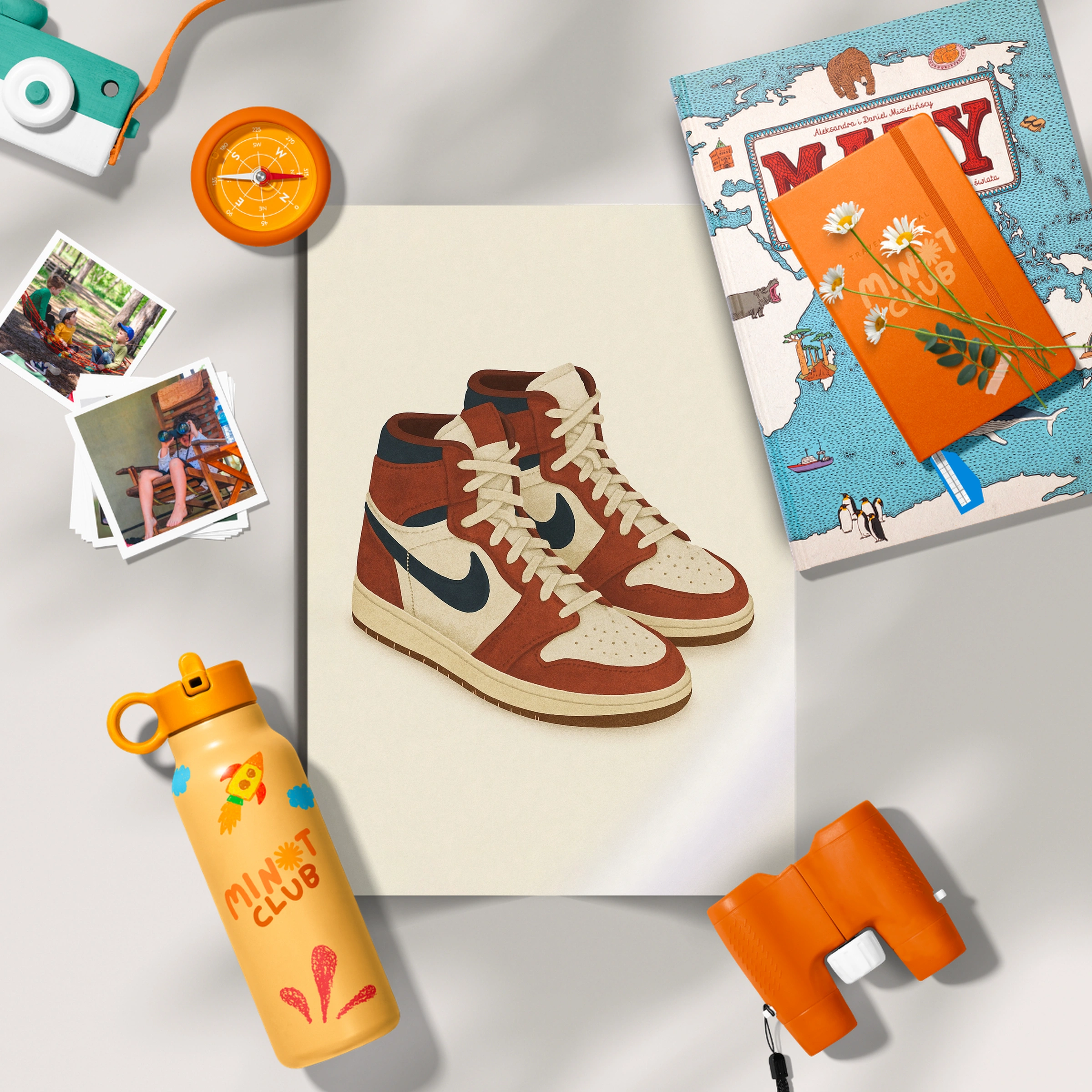 Retro High Tops Nursery Print - flat lay nursery decor print