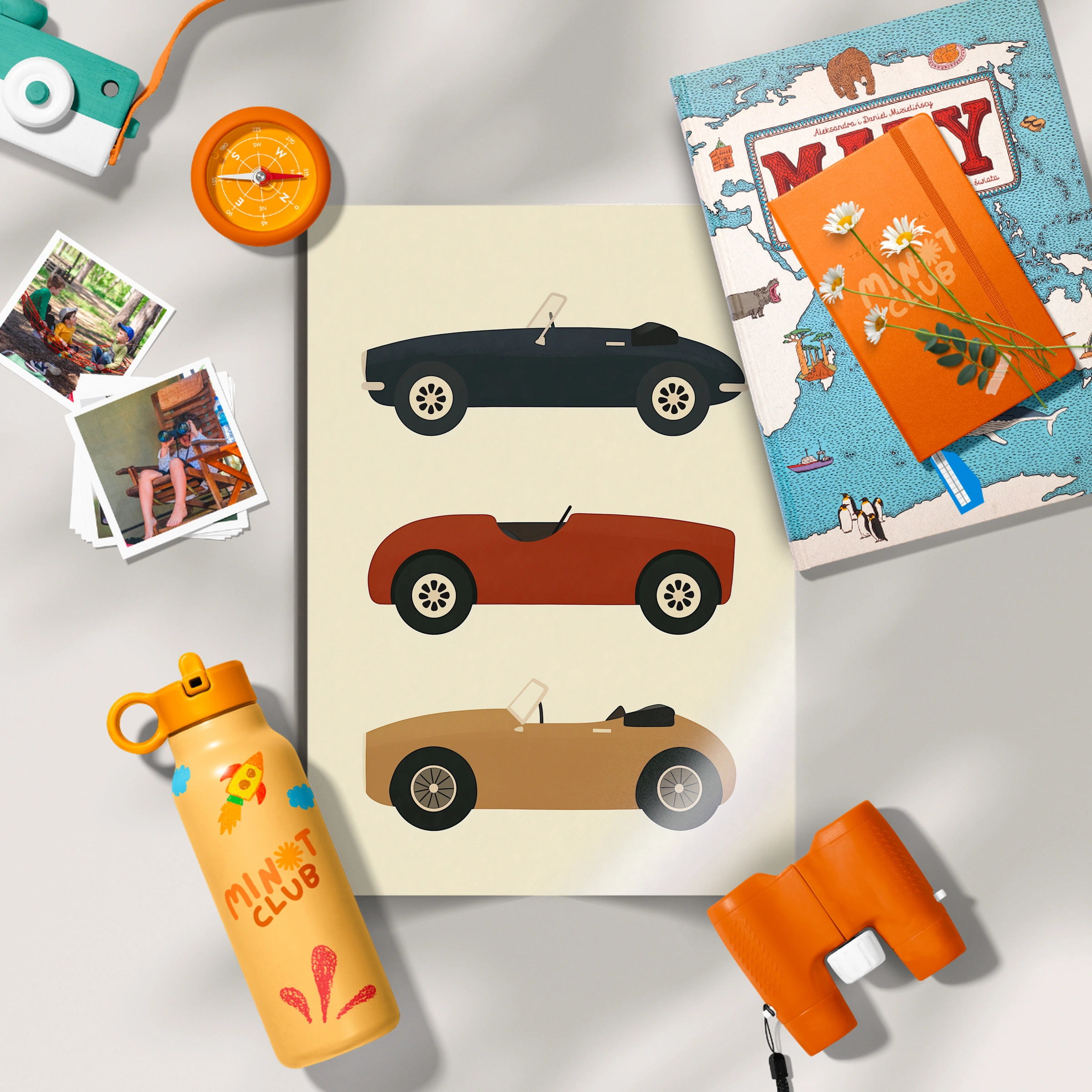 Retro Roadsters Nursery Print