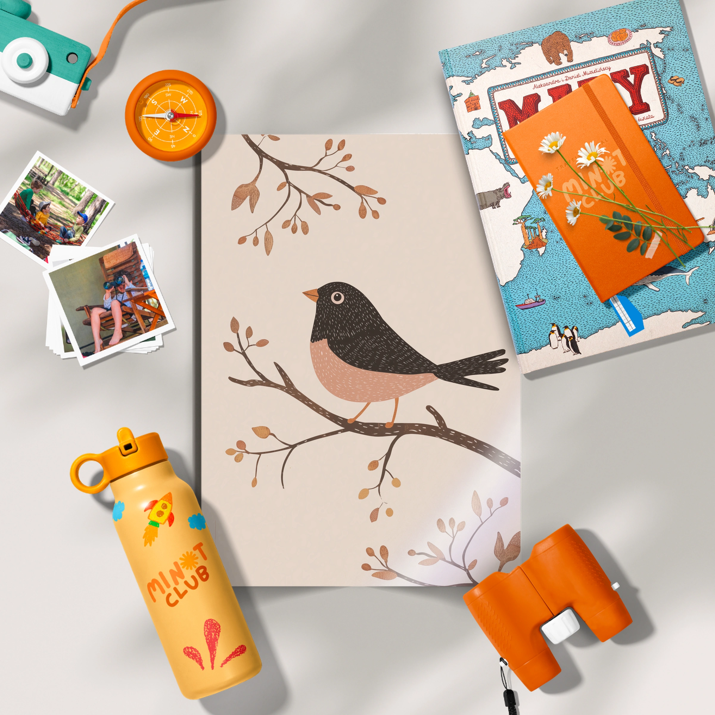 Robin on a Branch Nursery Print