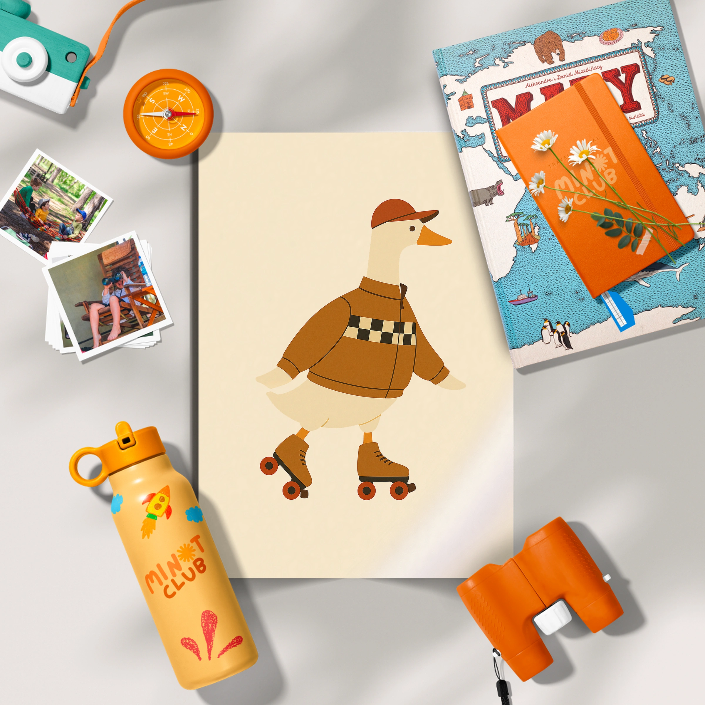 Roller Skating Goose Nursery Print