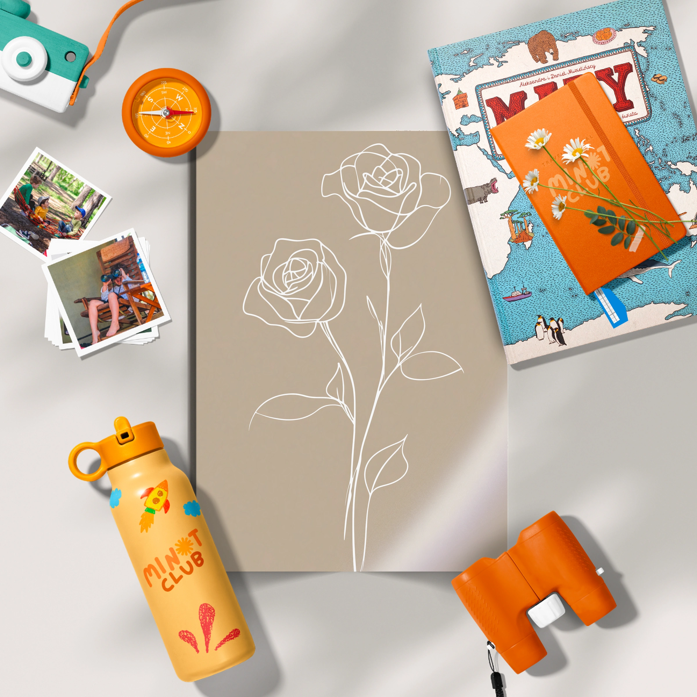 Rose Line Art Nursery Print