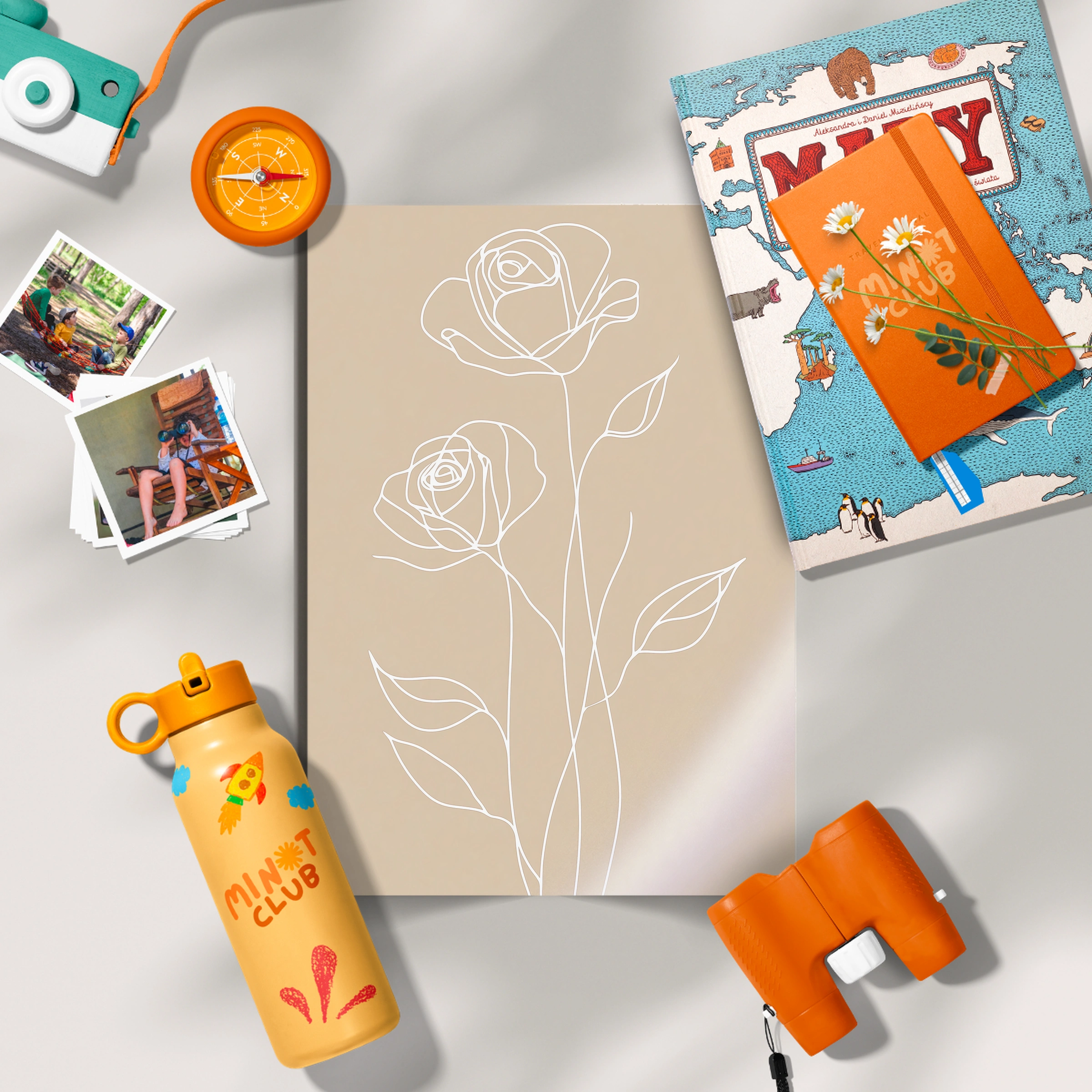 Roses Line Art Nursery Print