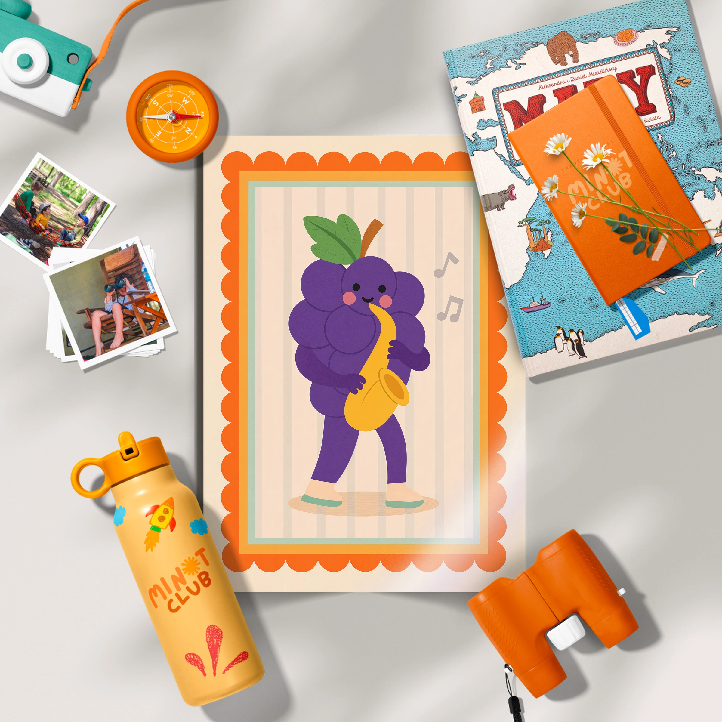 Saxophone Grape Nursery Print - flat lay nursery decor print