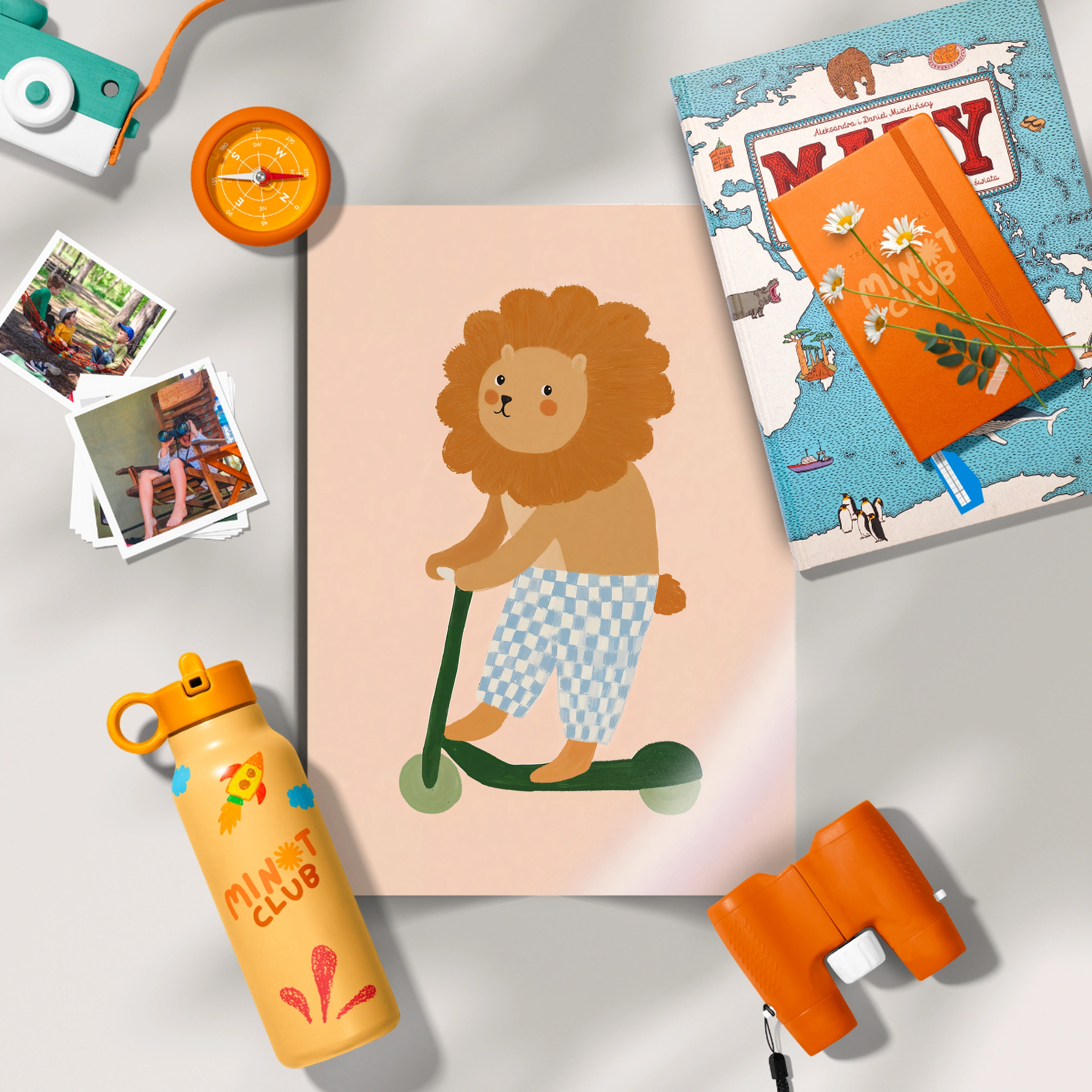 Scooter Lion Nursery Print