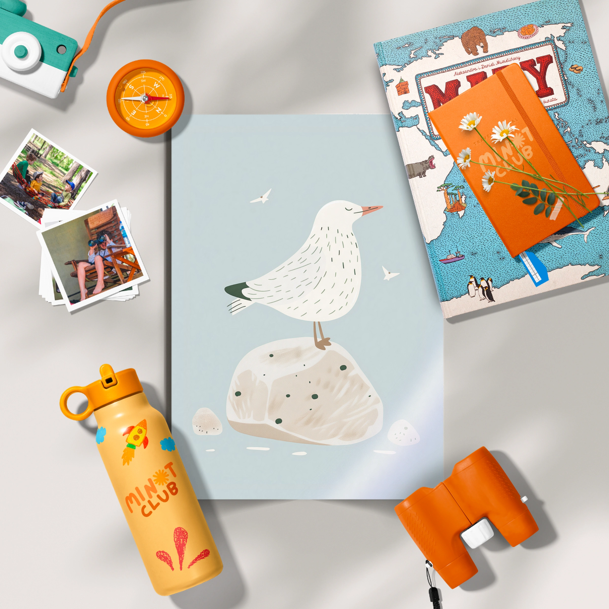 Seaside Gulls Nursery Print