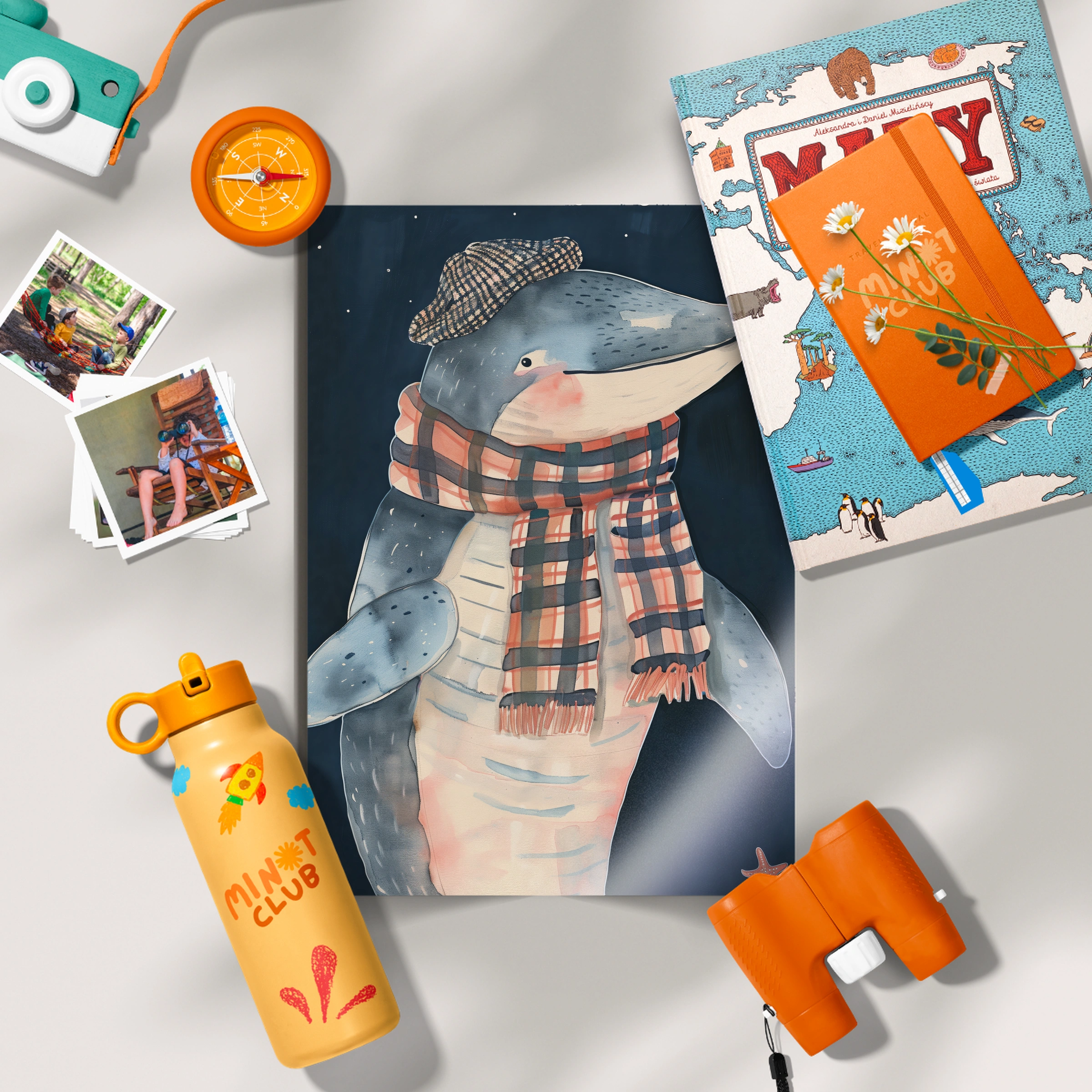 Shark in a Scarf Nursery Print