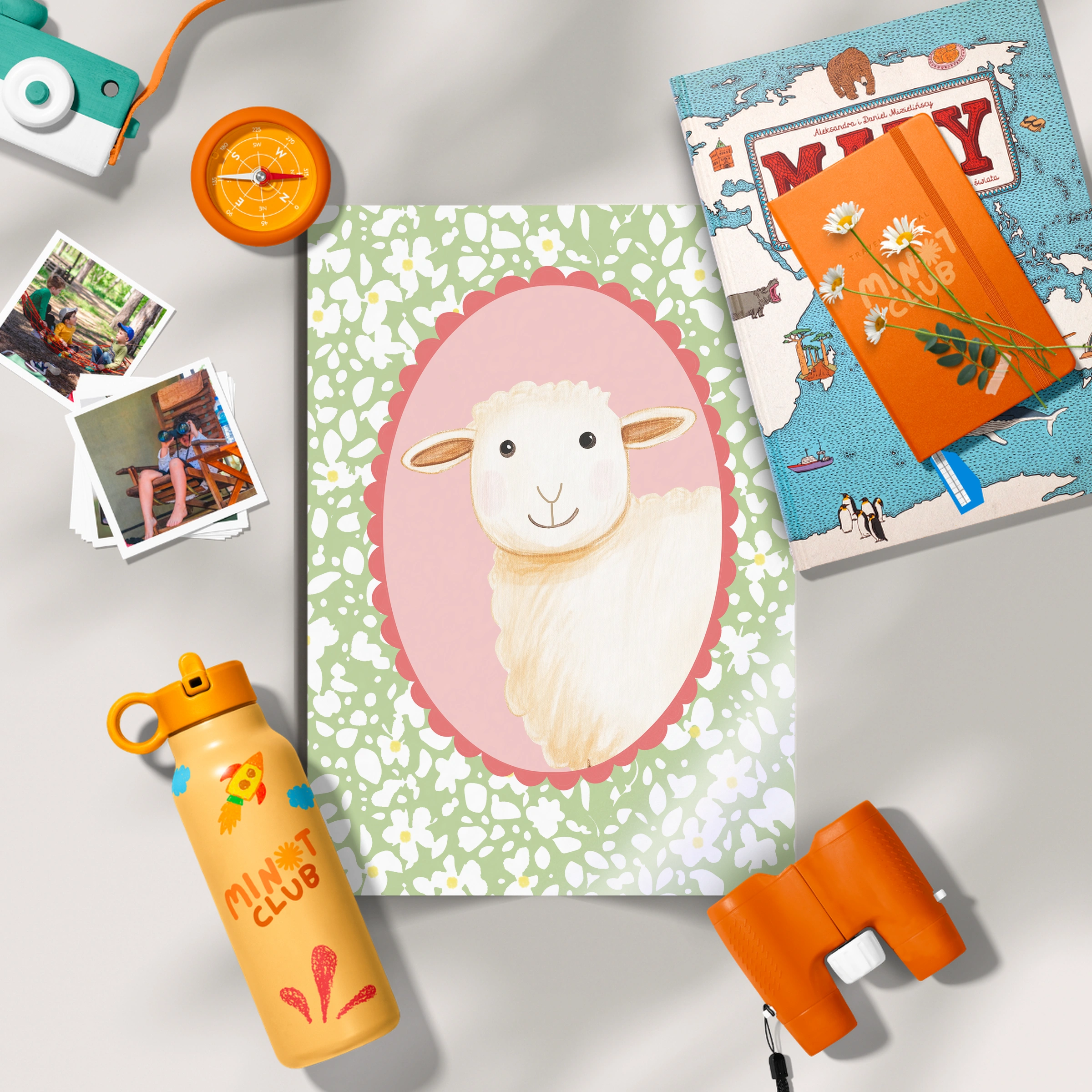 Sheep Cameo Nursery Print
