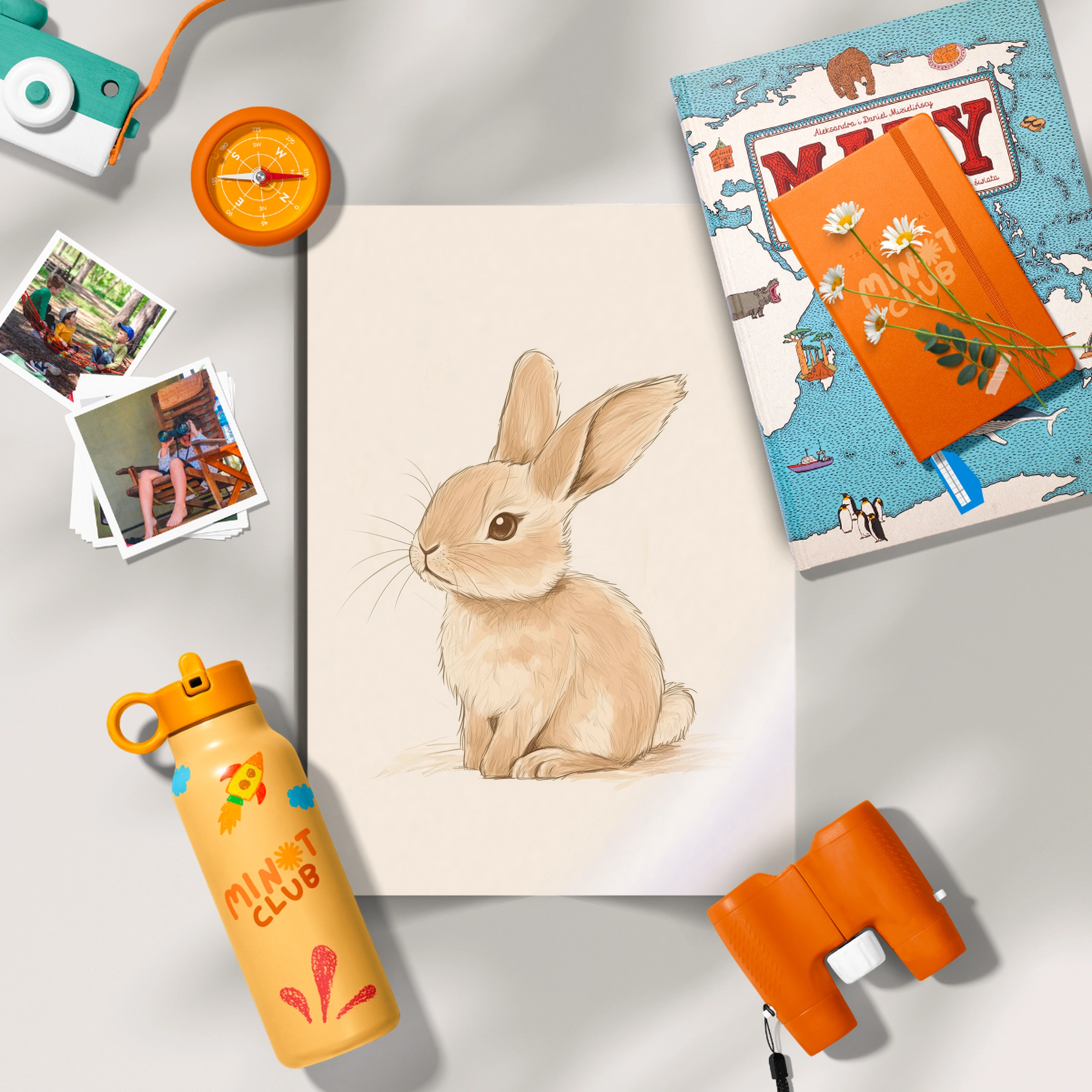 Sitting Rabbit Nursery Print