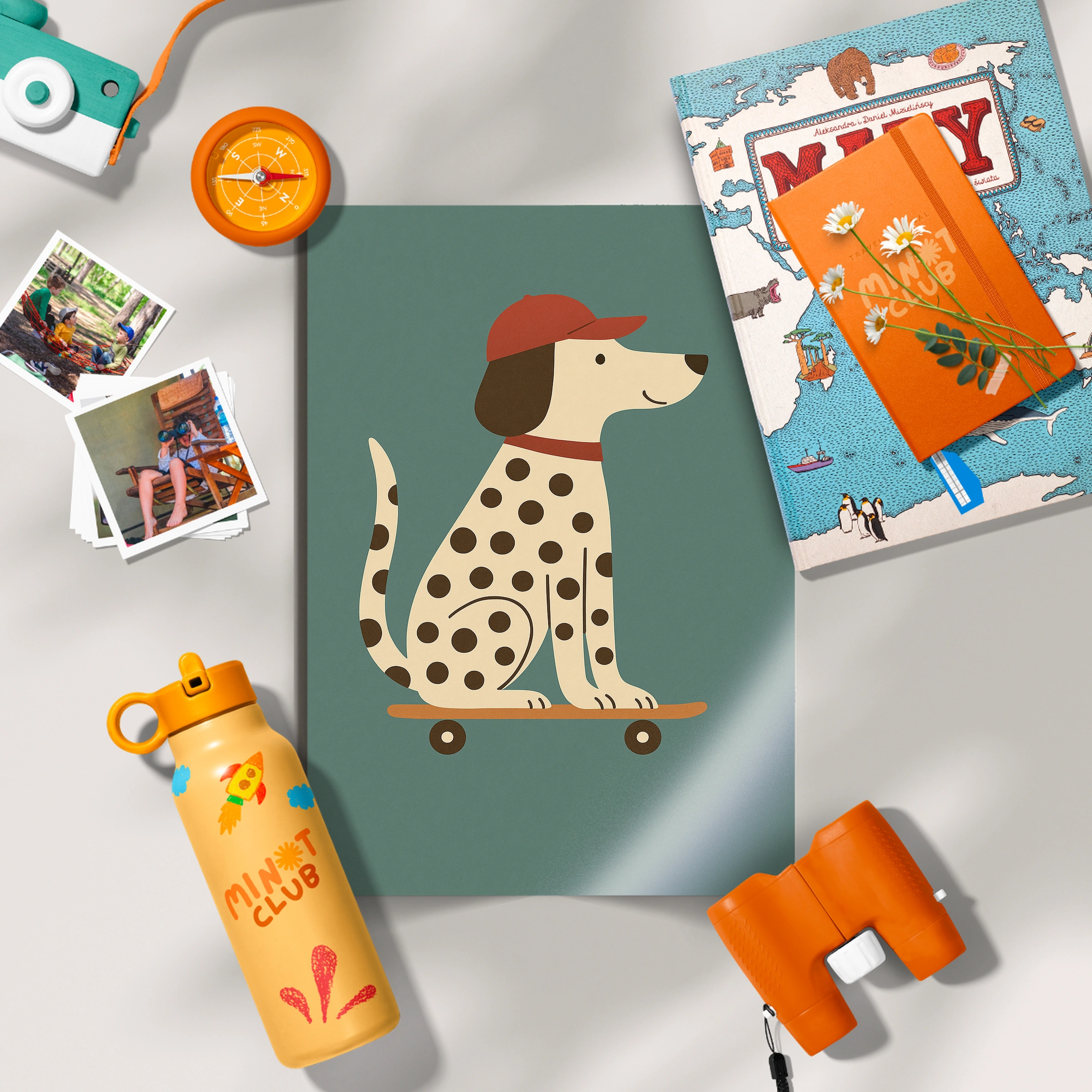 Skateboard Dalmatian Nursery Print