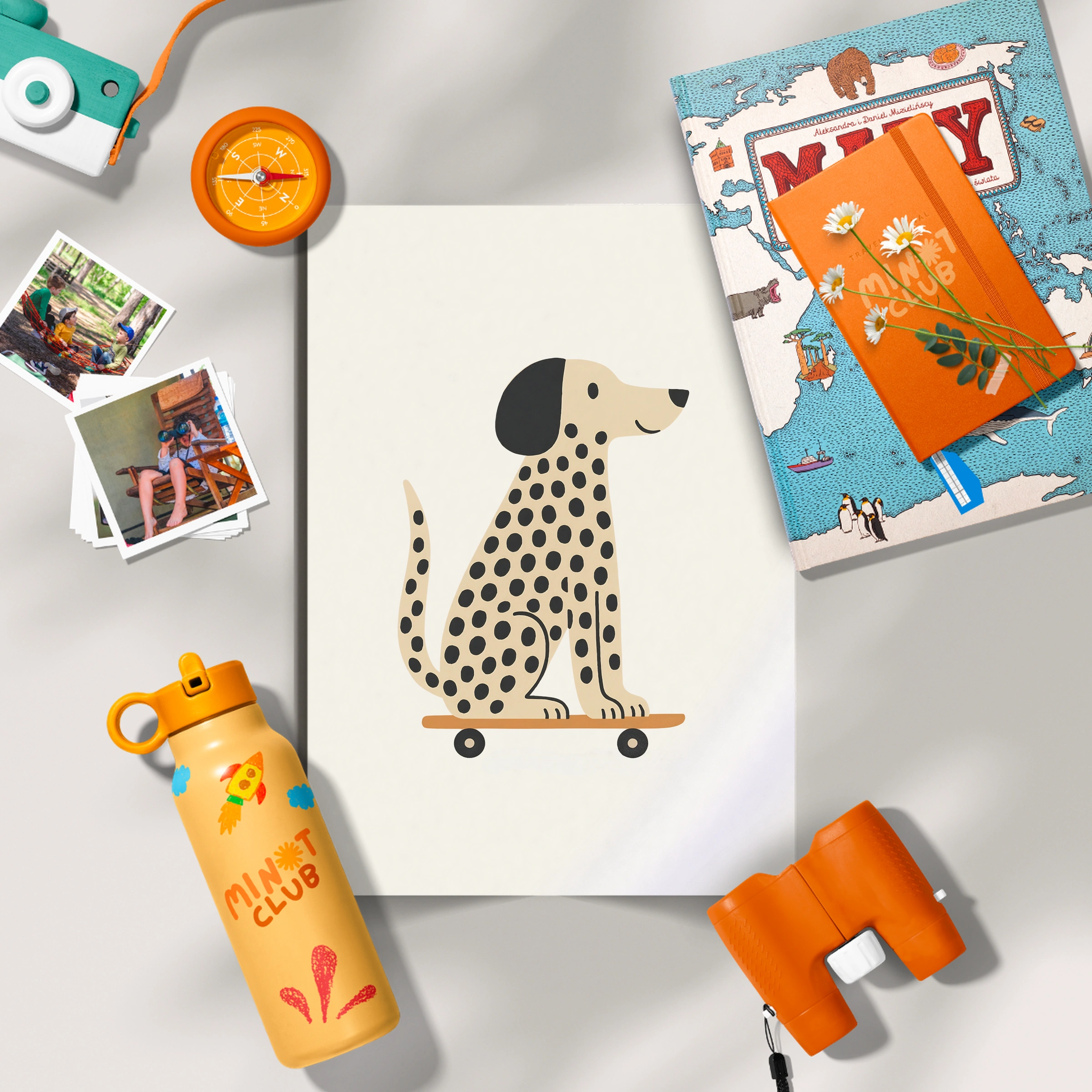 Skateboard Dalmatian Two Nursery Print