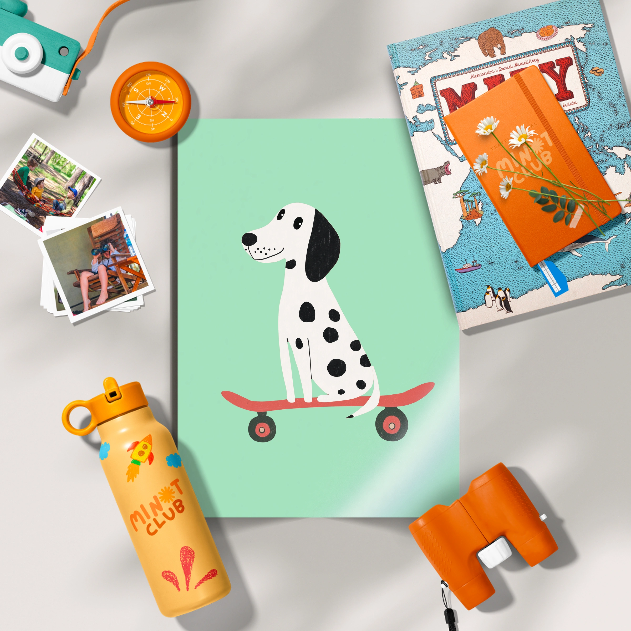 Skater Dalmatian Nursery Print
