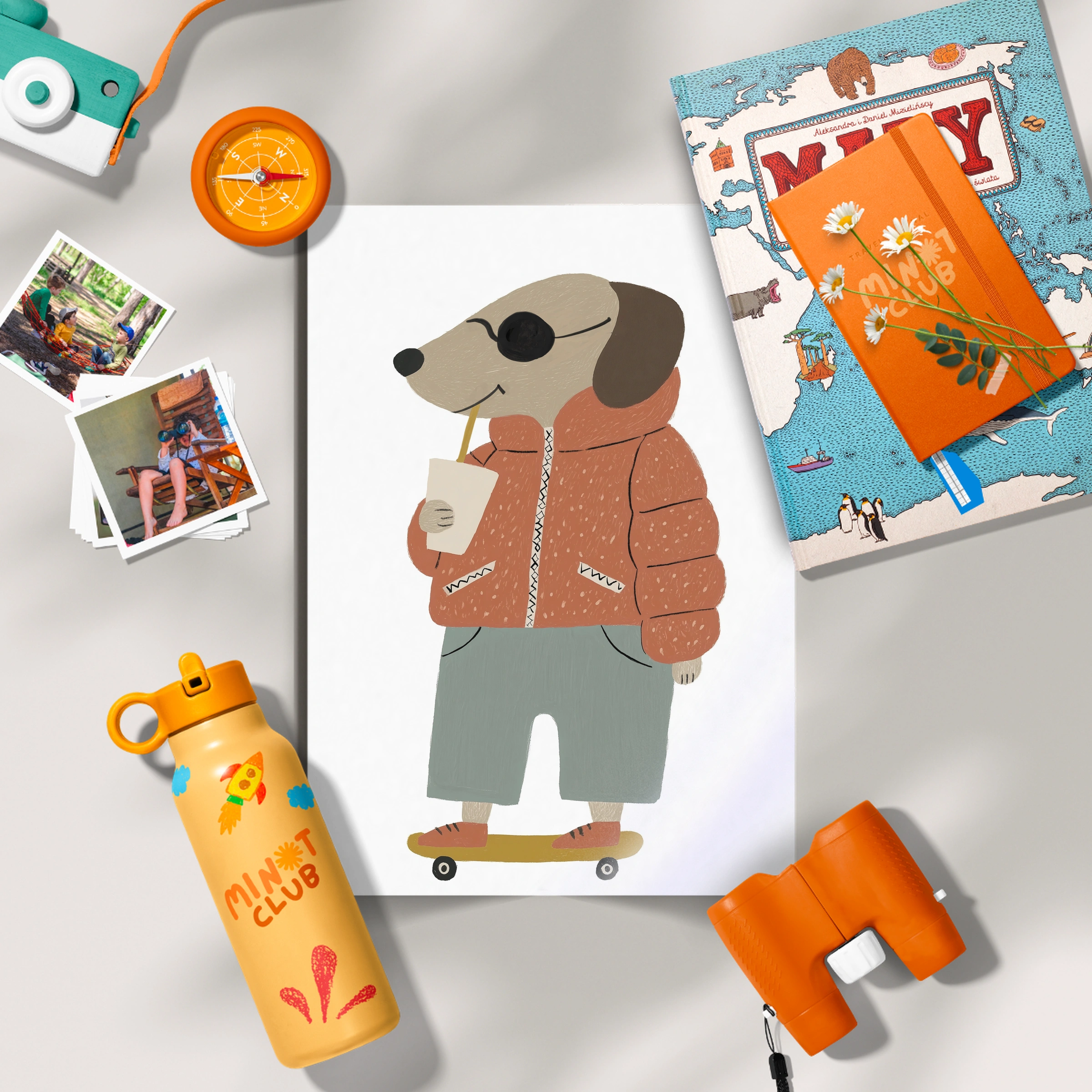 Skater Dog Nursery Print