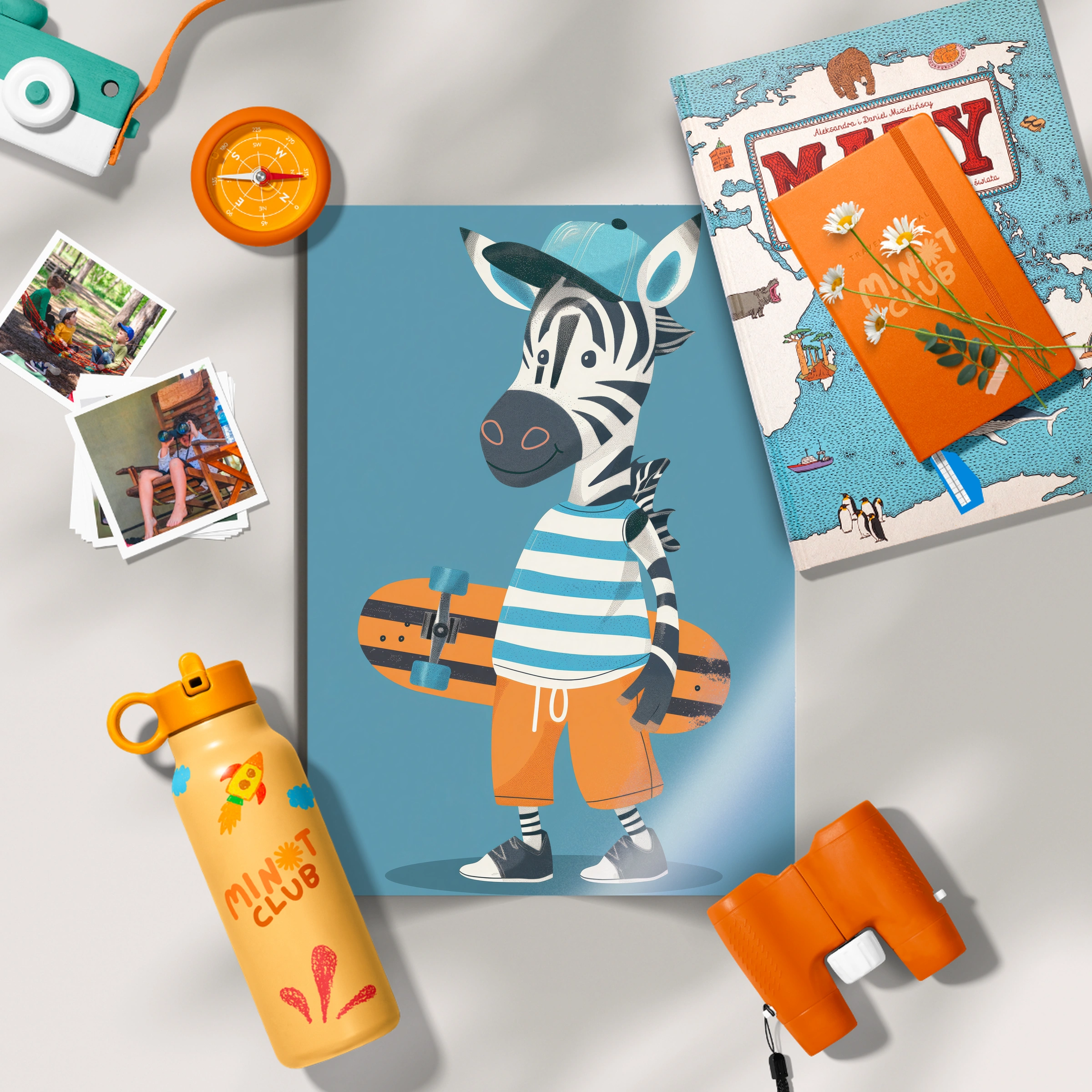 Skater Zebra Nursery Print