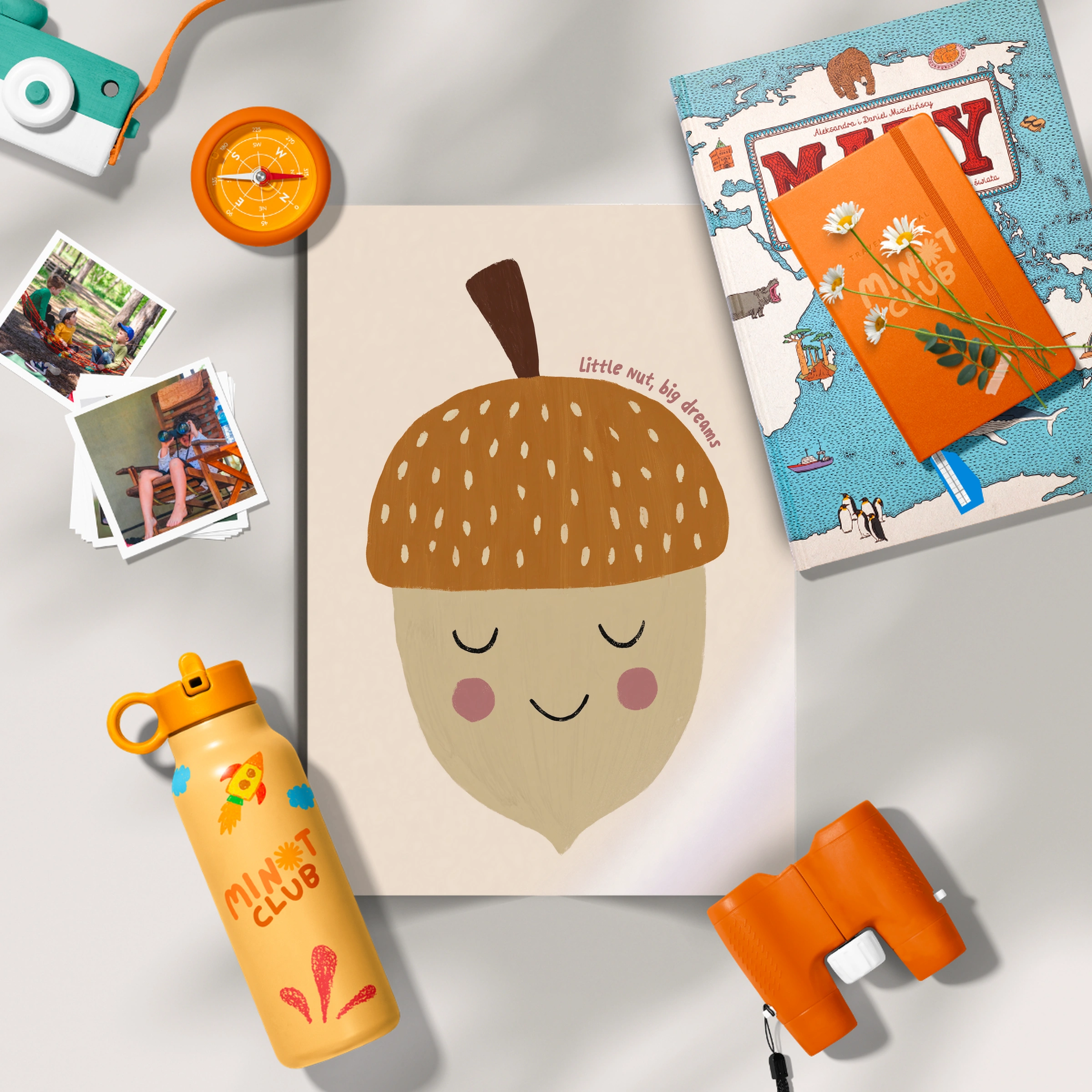 Sleepy Acorn Nursery Print