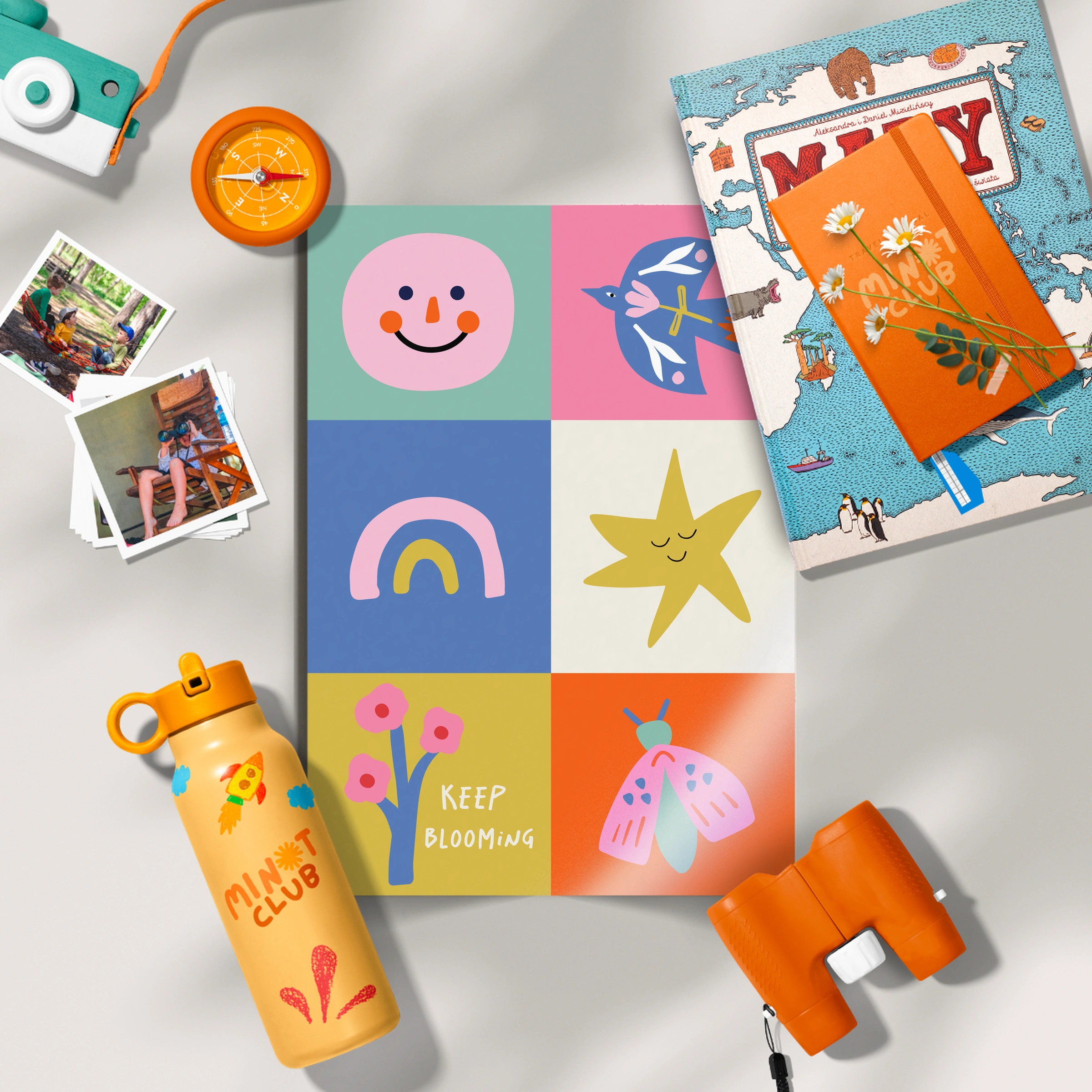 Smiley Grid Nursery Print
