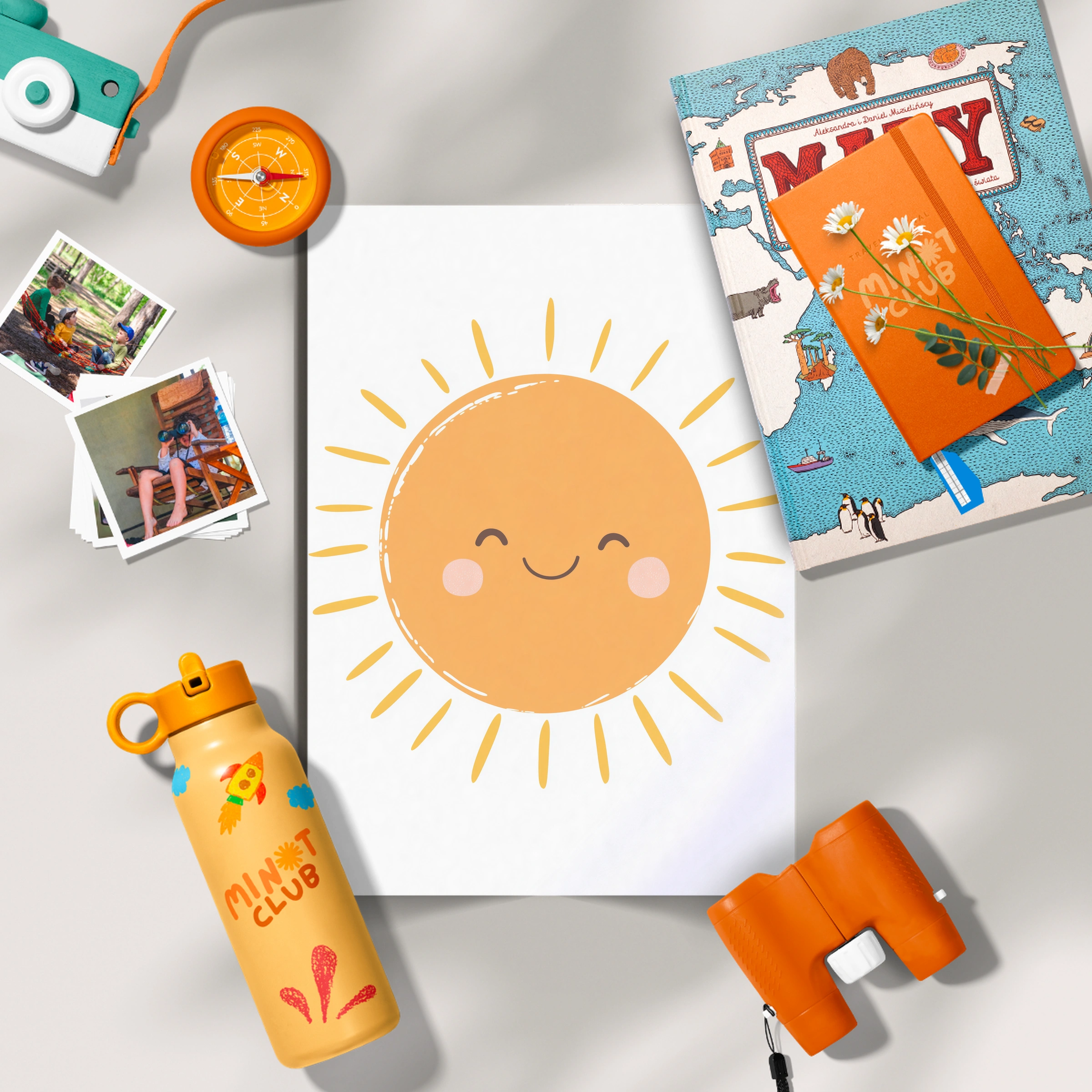 Smiling Sun Face Nursery Print