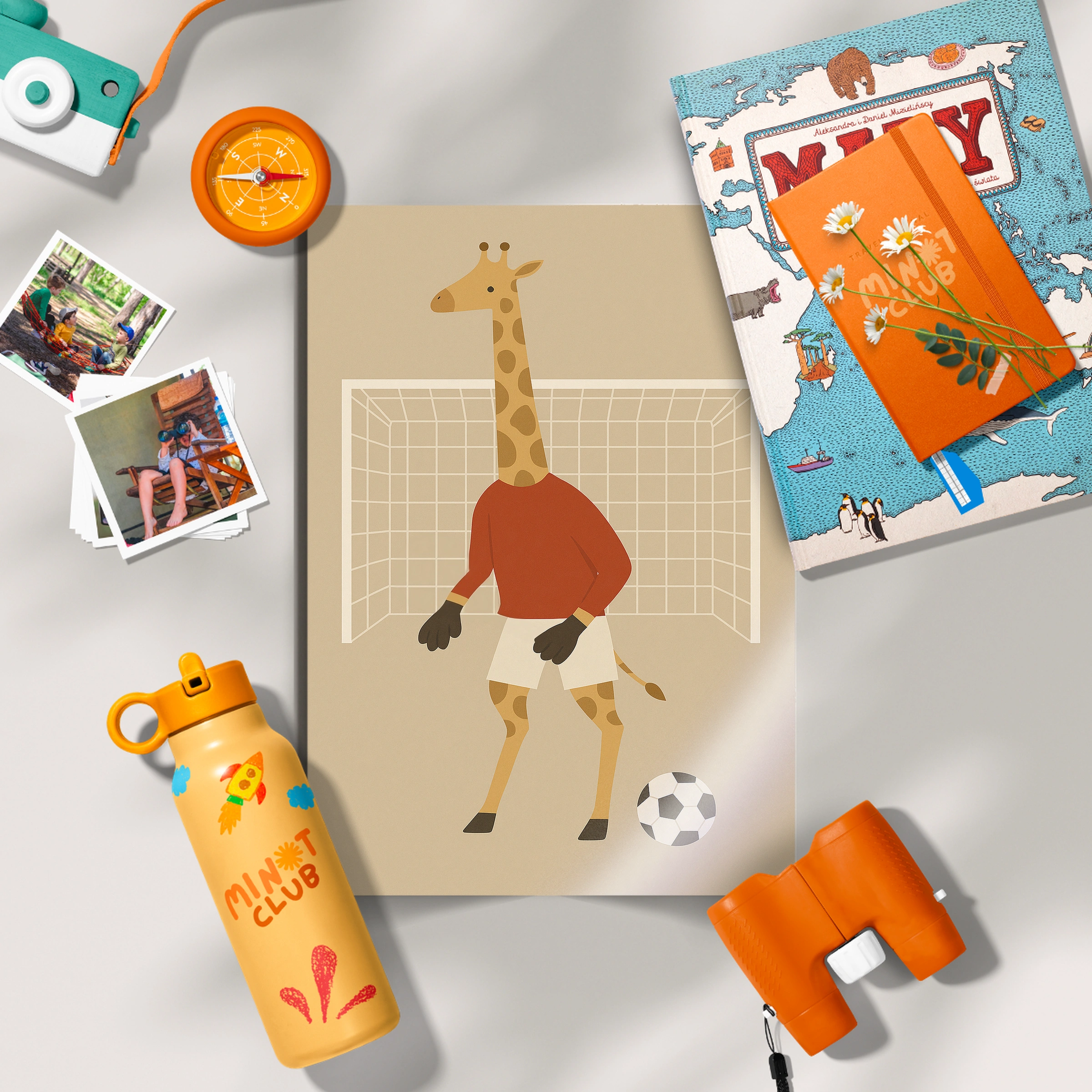 Soccer Giraffe Nursery Print