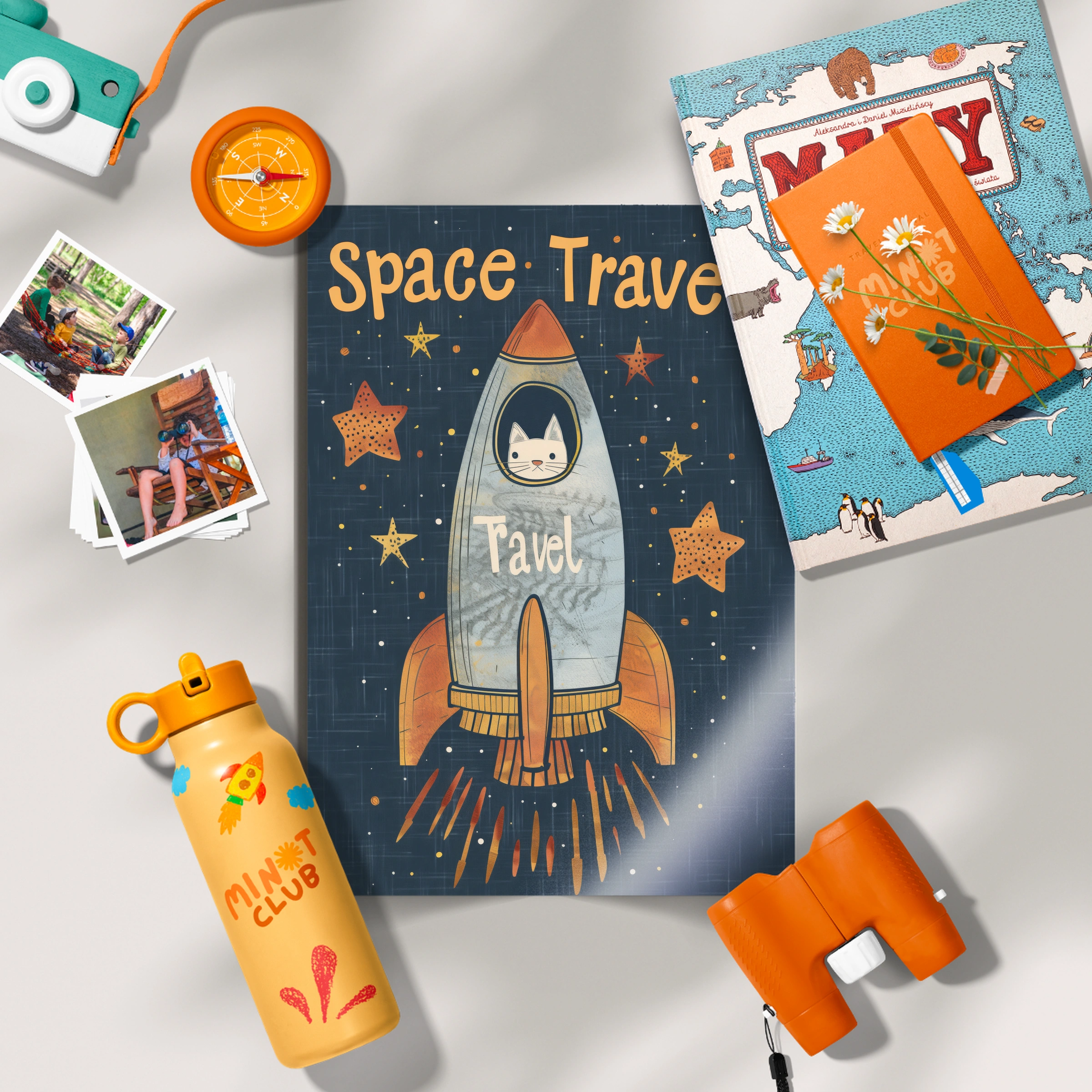 Space Travel Rocket Nursery Print
