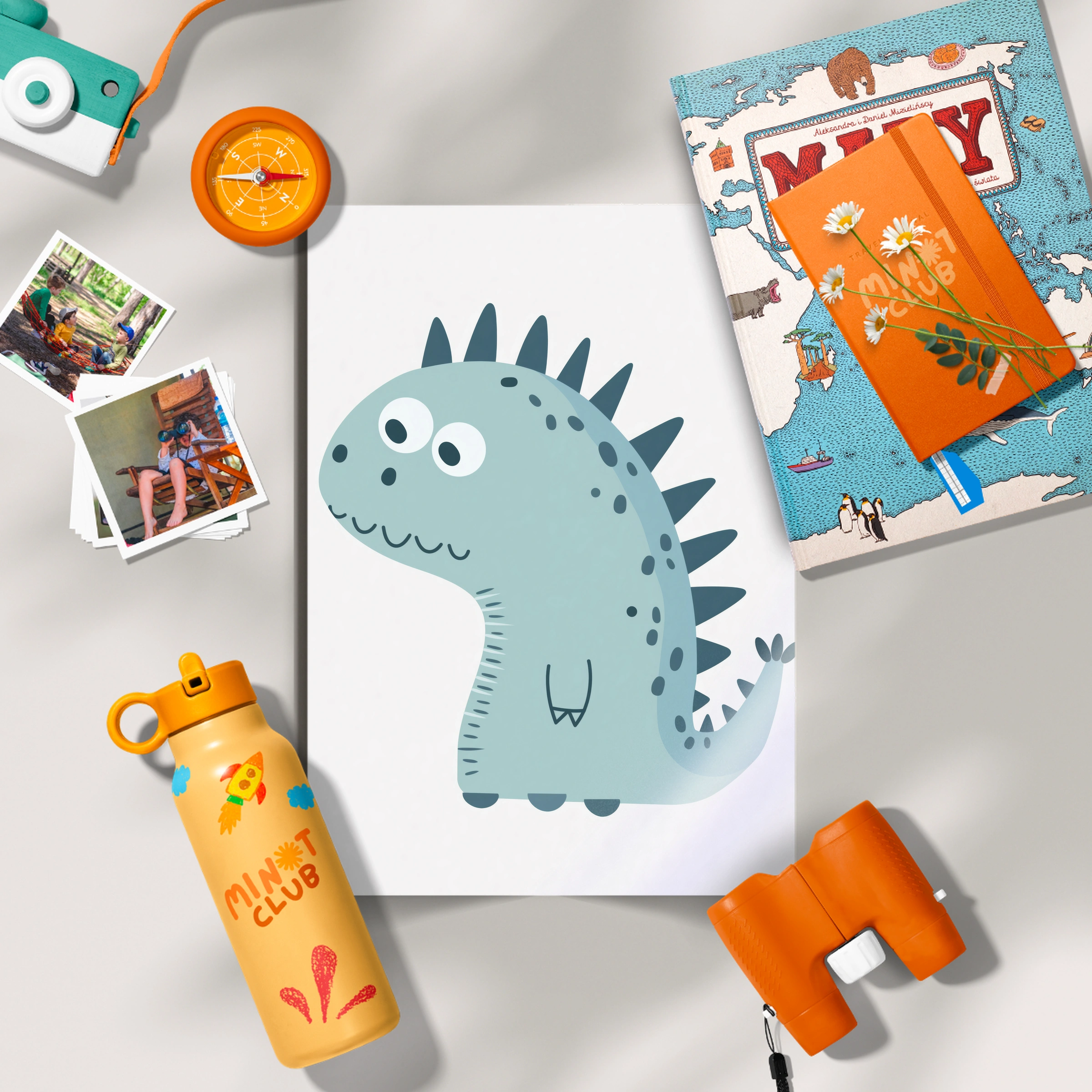Spiky Dinosaur Nursery Print