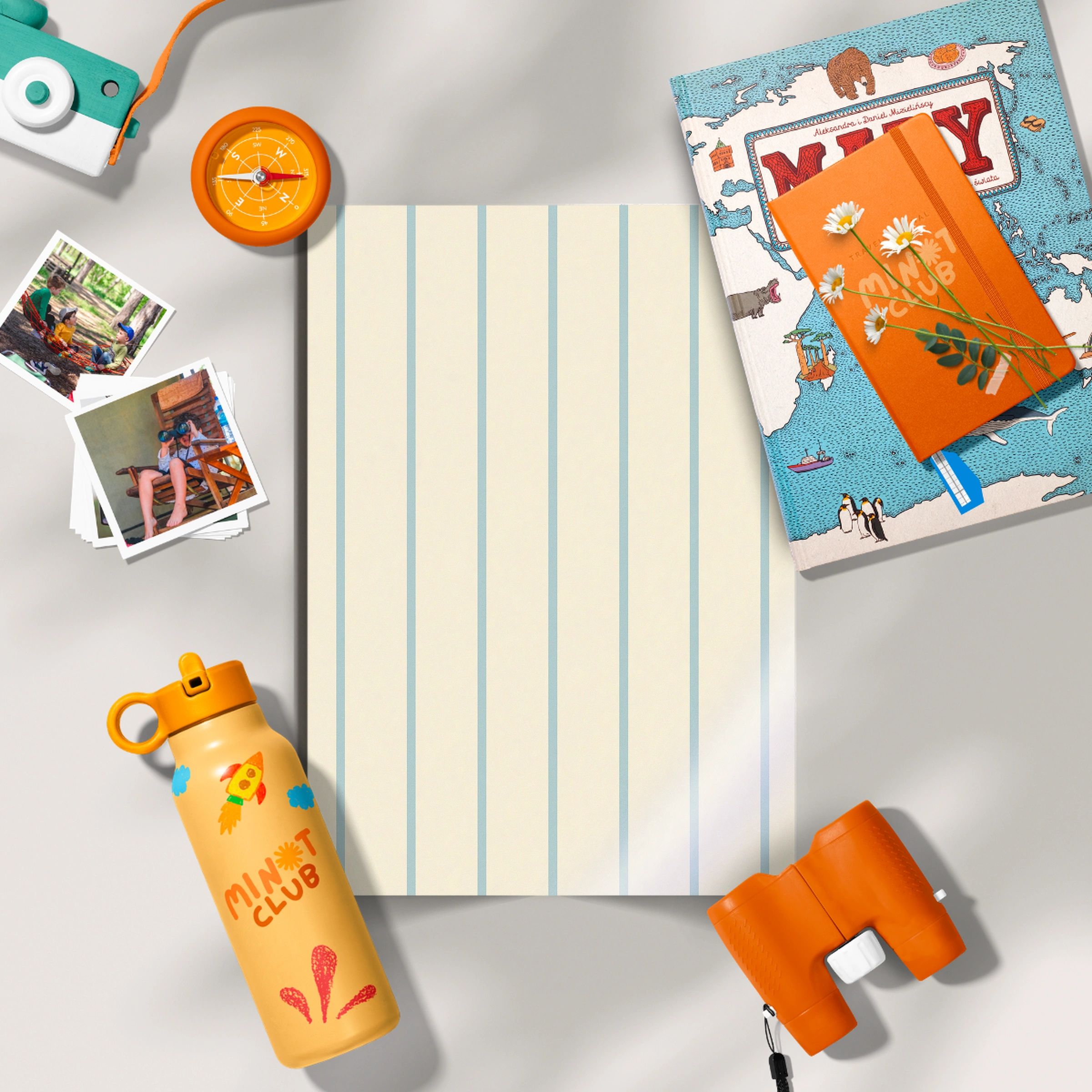 Sporty Stripes Nursery Print - flat lay nursery decor print