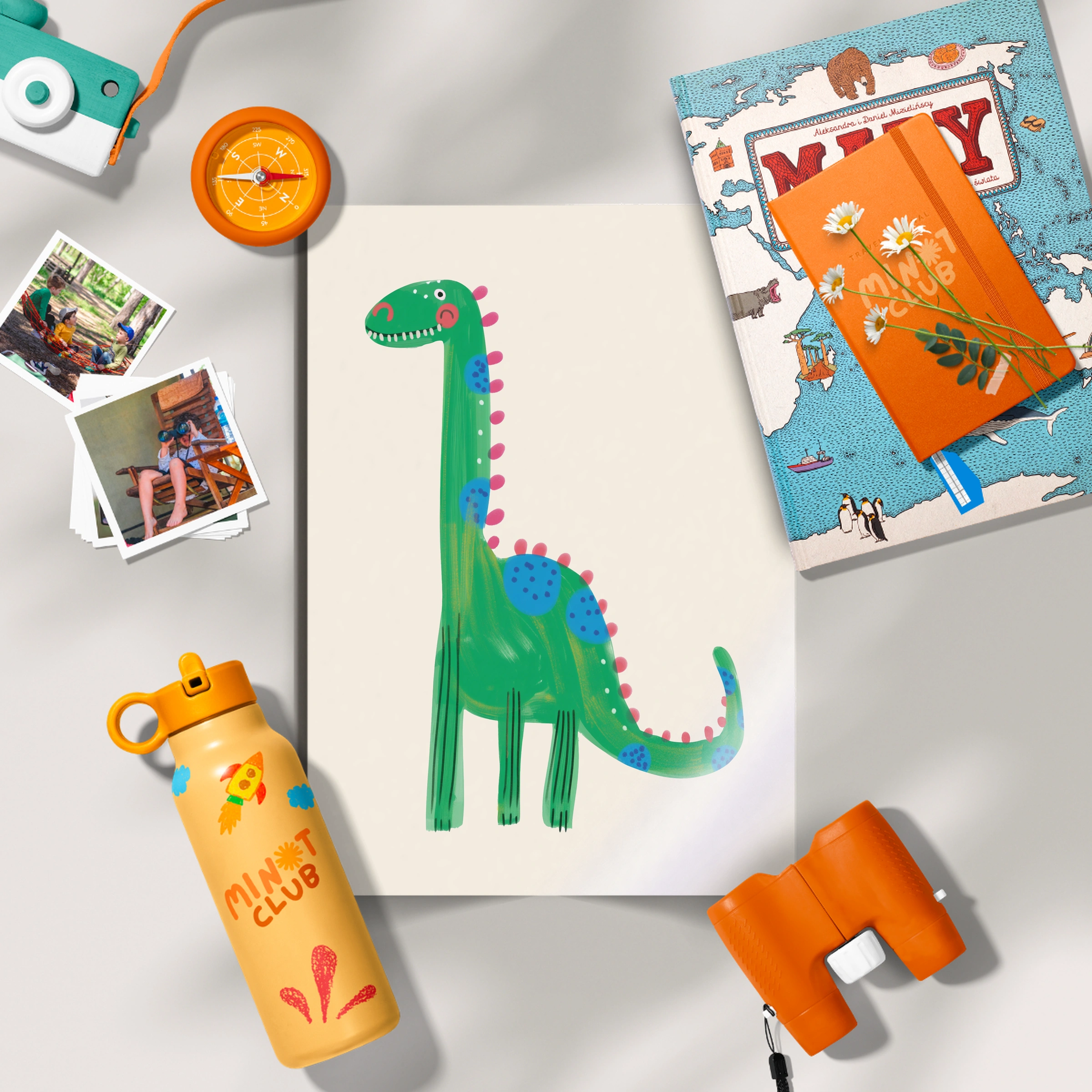 Spotty Dinosaur Nursery Print
