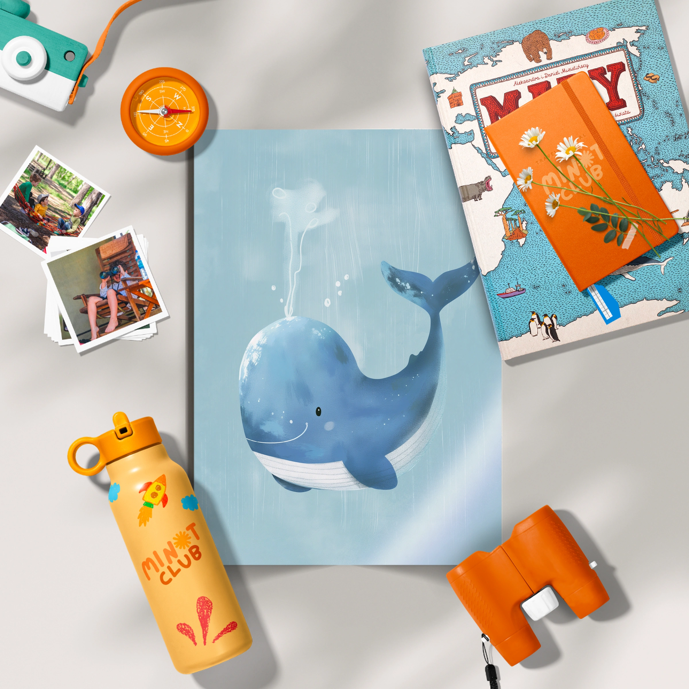 Spouting Whale Nursery Print