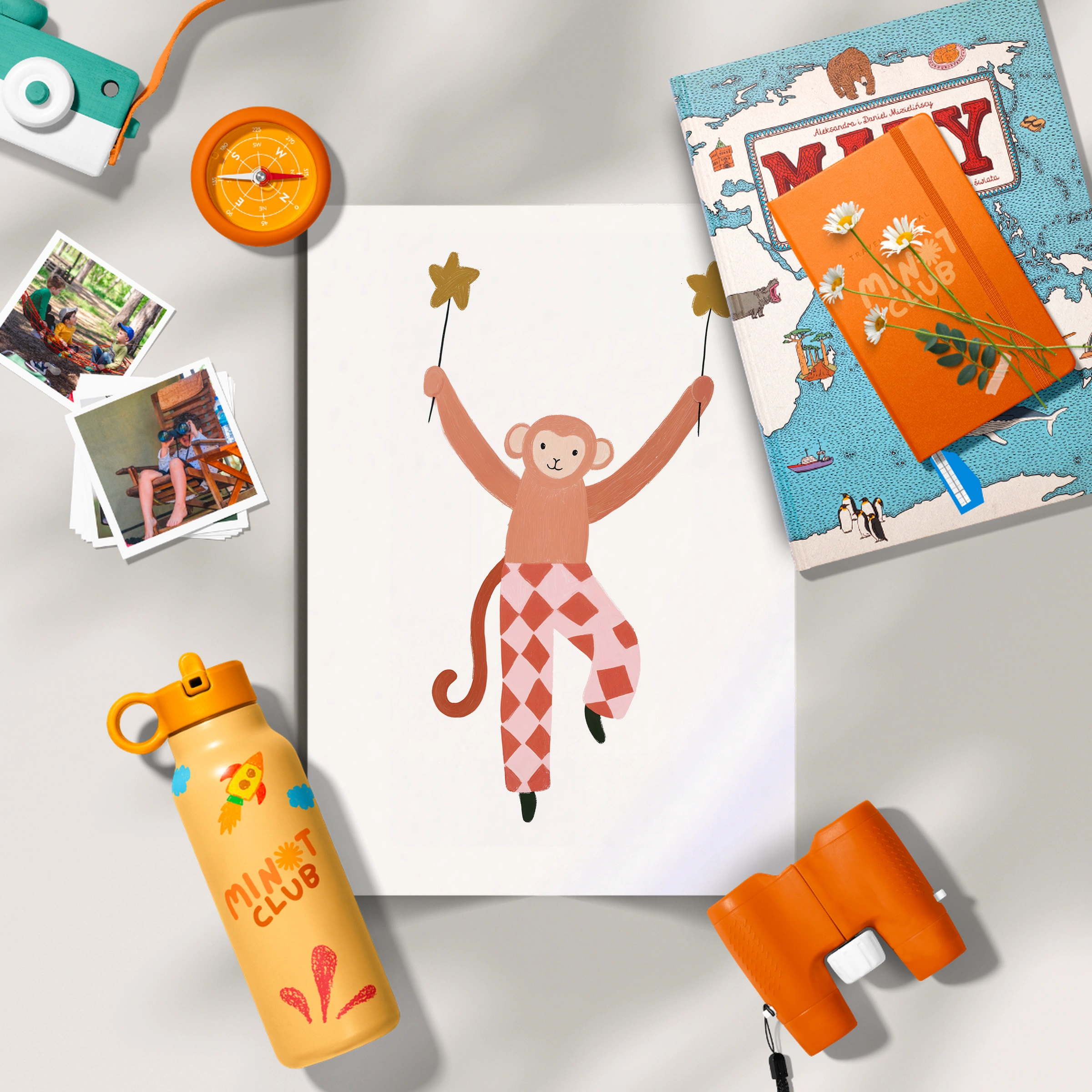 Star Catcher Monkey Nursery Print