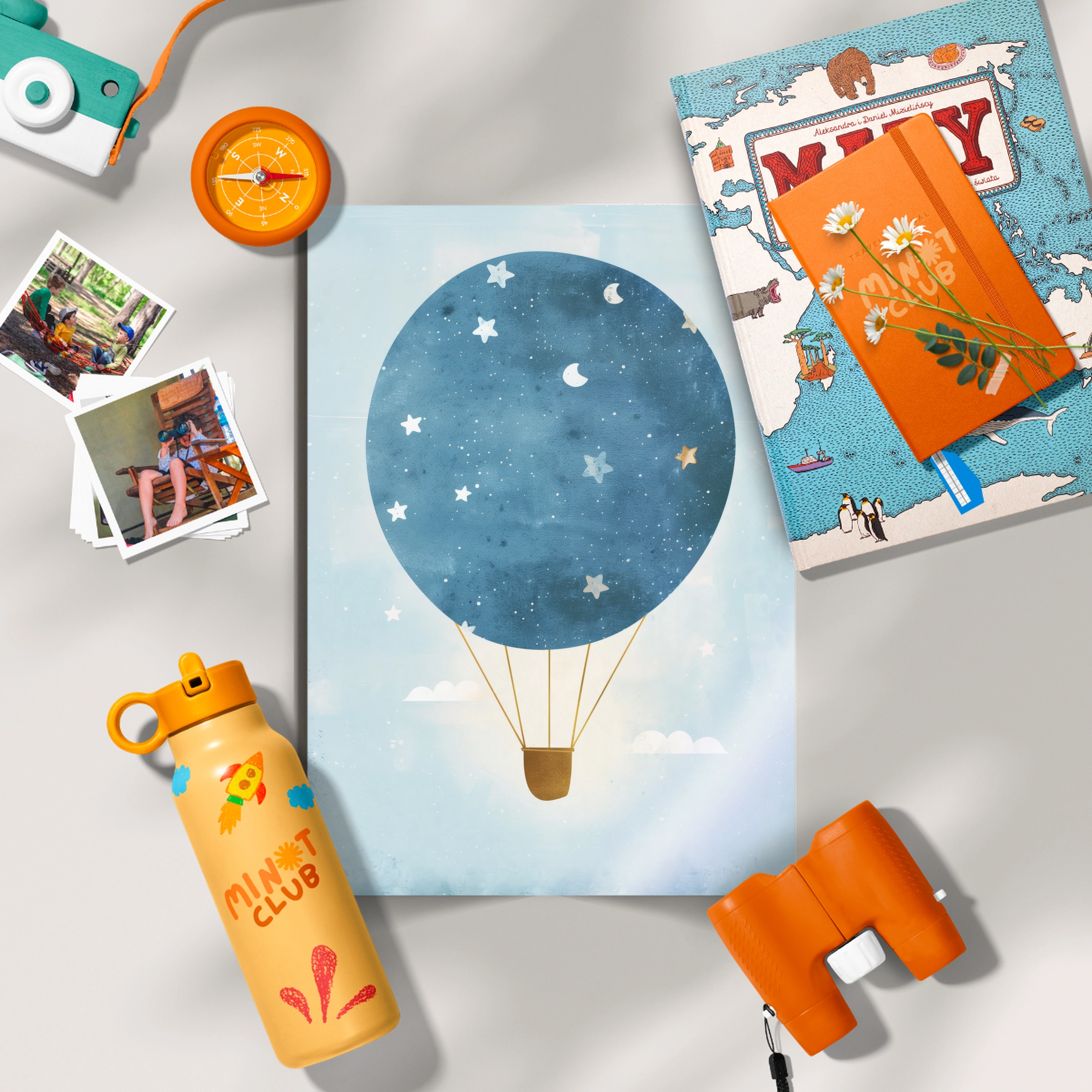 Starry Hot Air Balloon Nursery Print