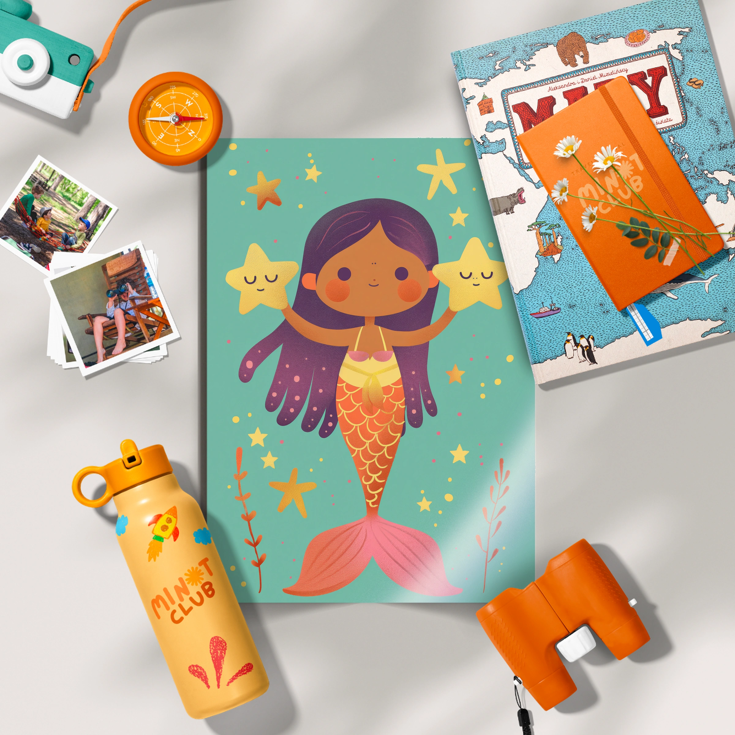 Starry Mermaid Nursery Print