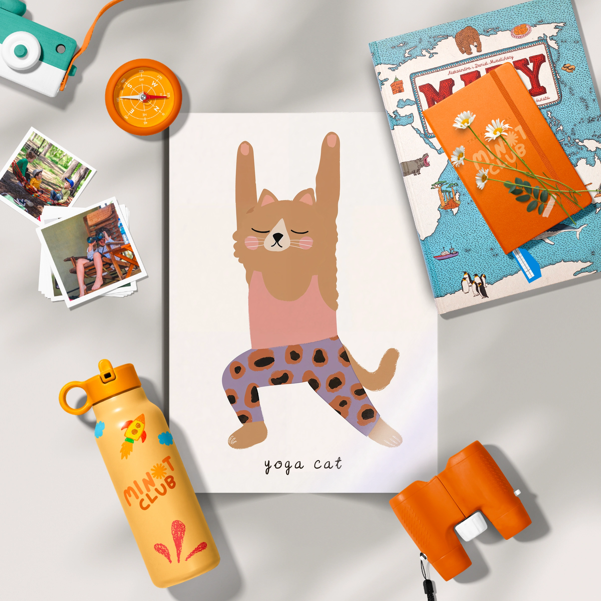 Stretching Cat Nursery Print