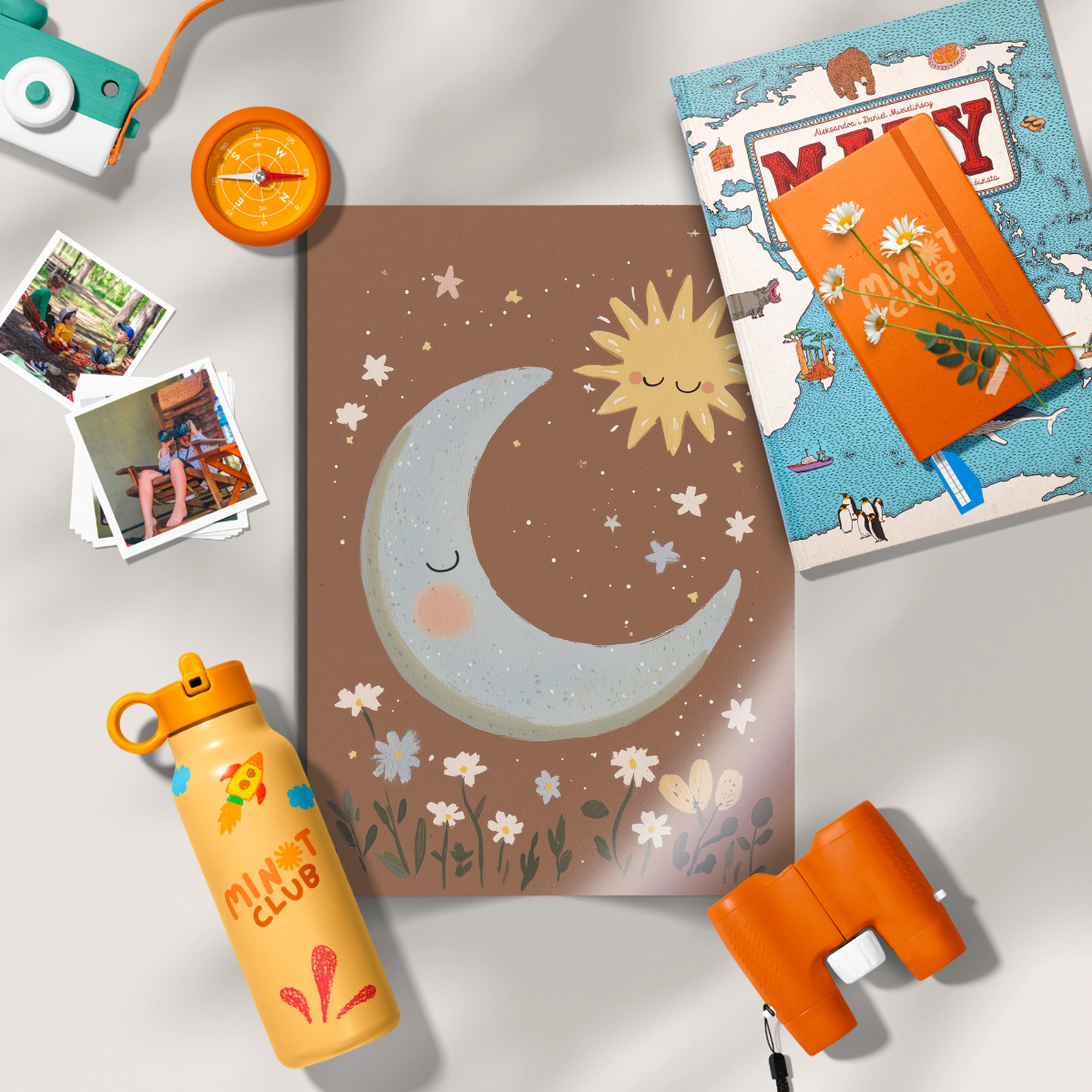 Sun and Moon Nursery Print