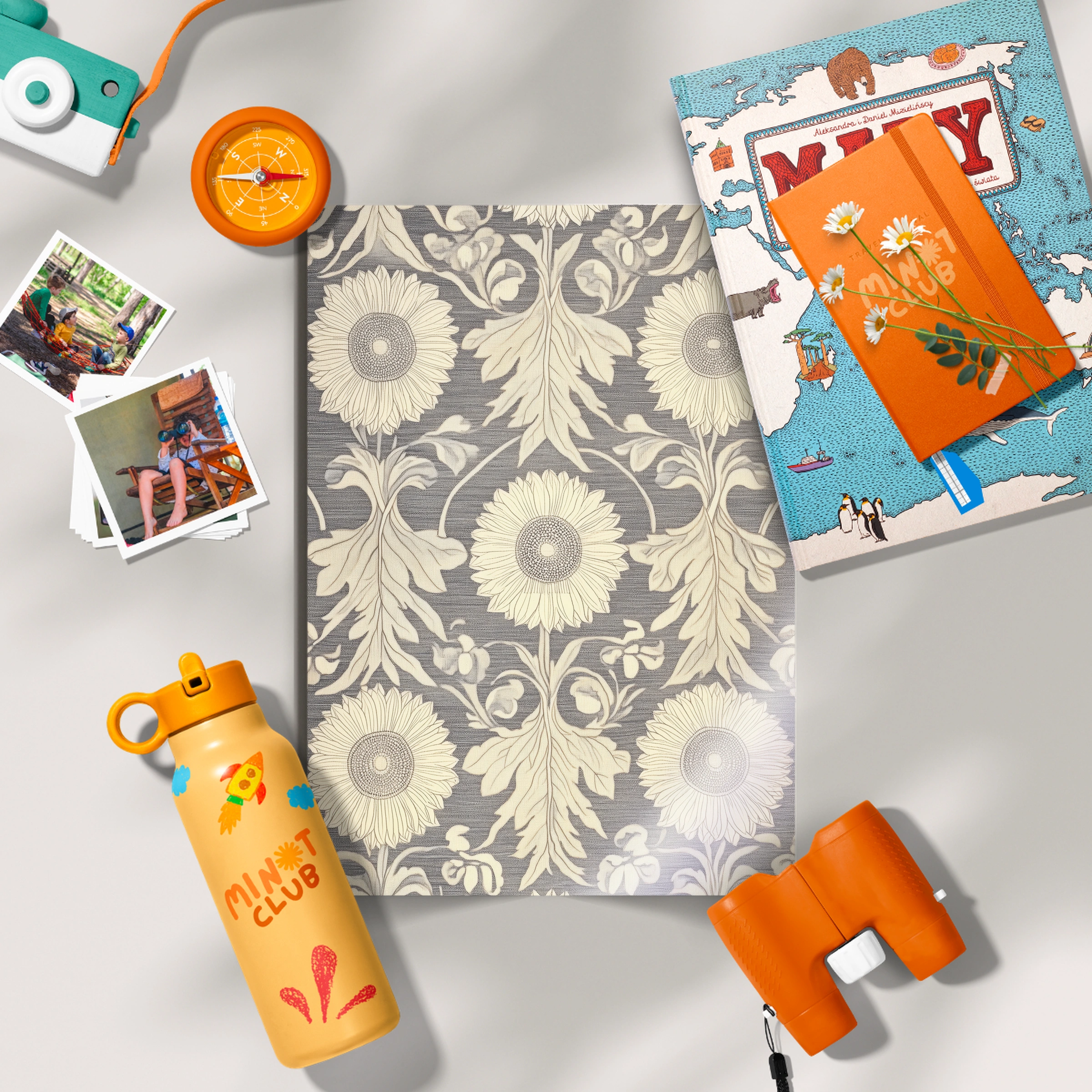 Sunflower Damask Nursery Print