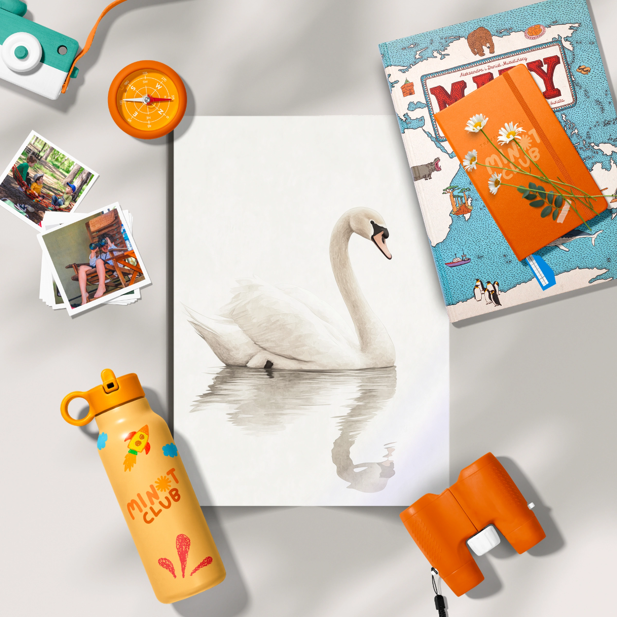 Swan Sketch Nursery Print