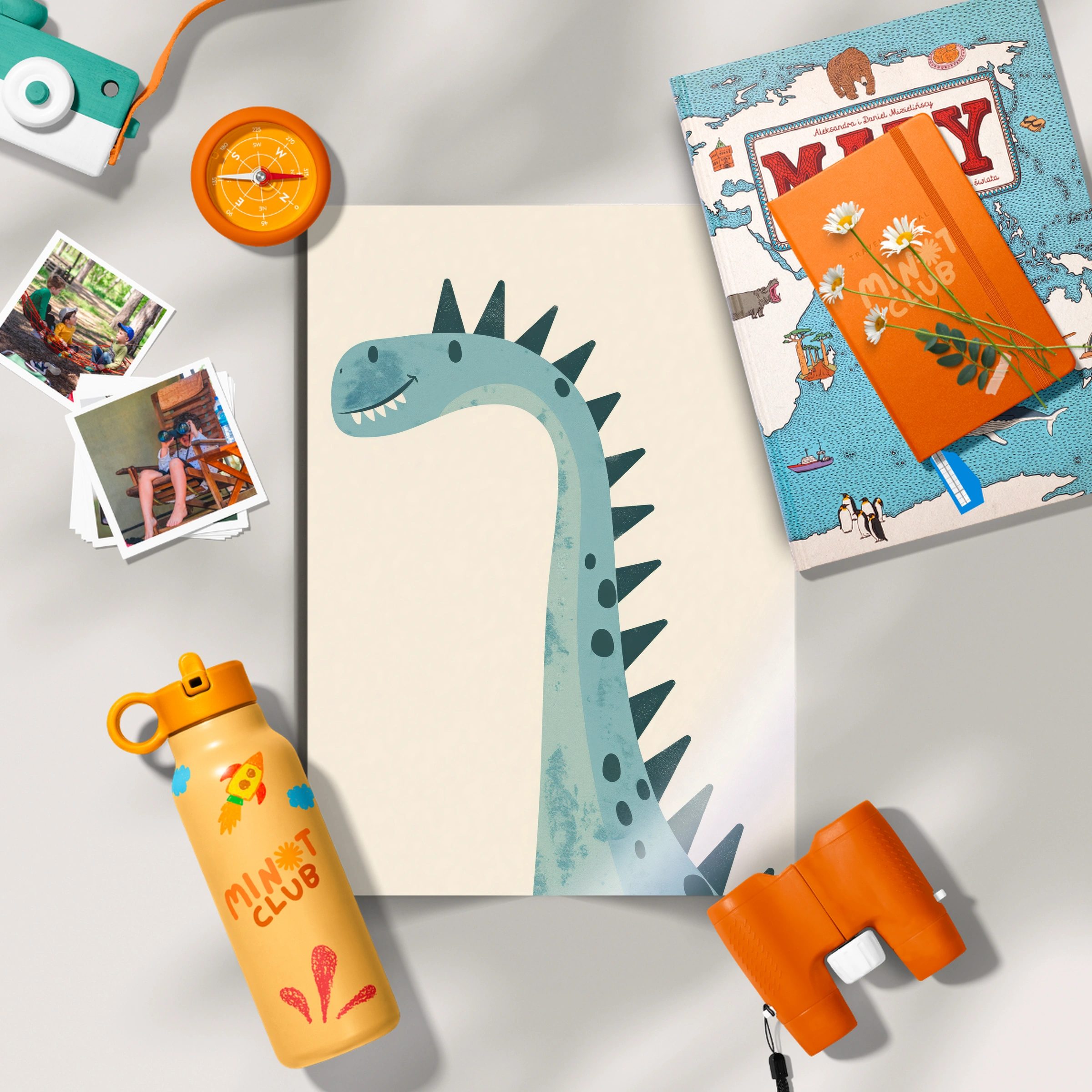 Teal Dinosaur Nursery Print
