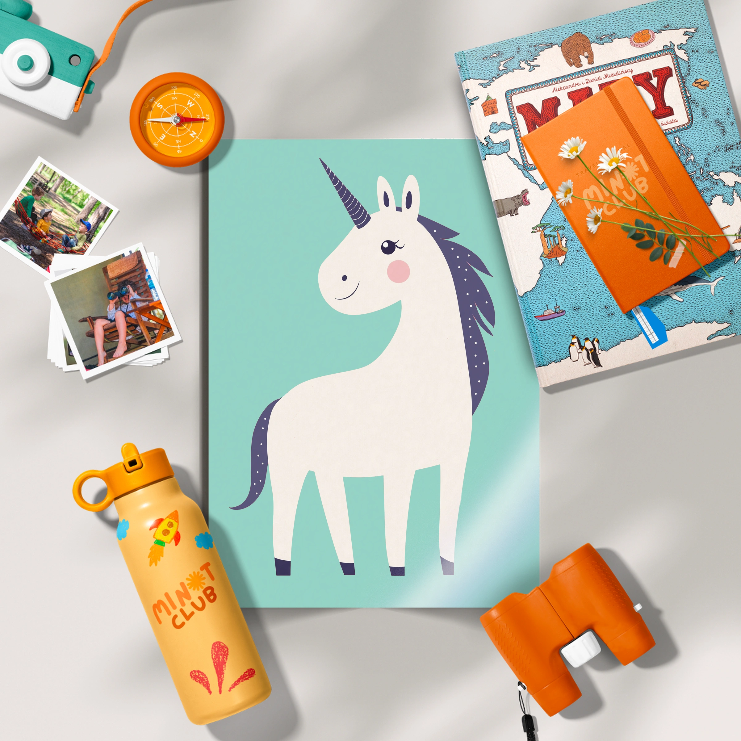 Teal Unicorn Nursery Print