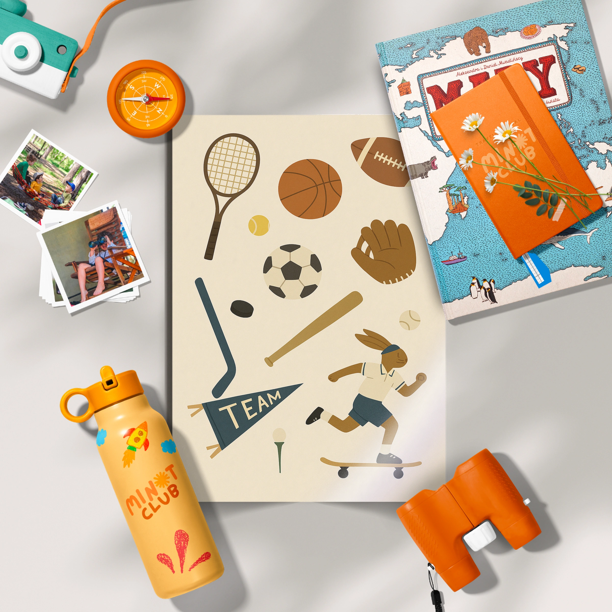 Team Sports Equipment Nursery Print