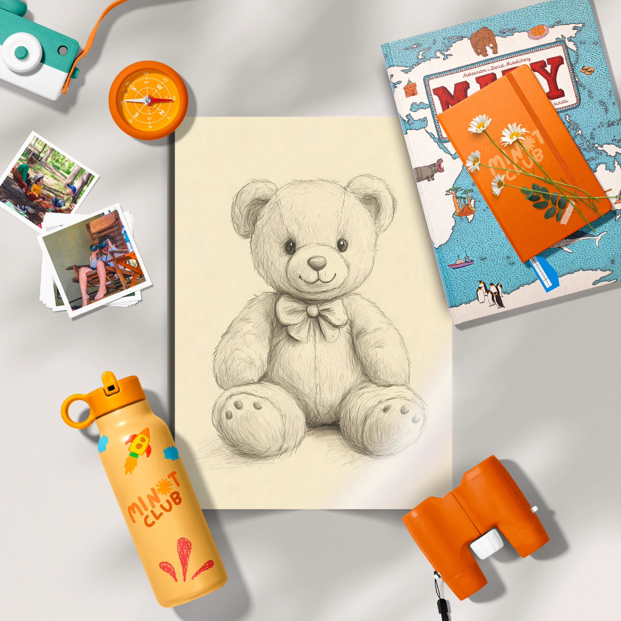 Teddy Bear Sketch Nursery Print