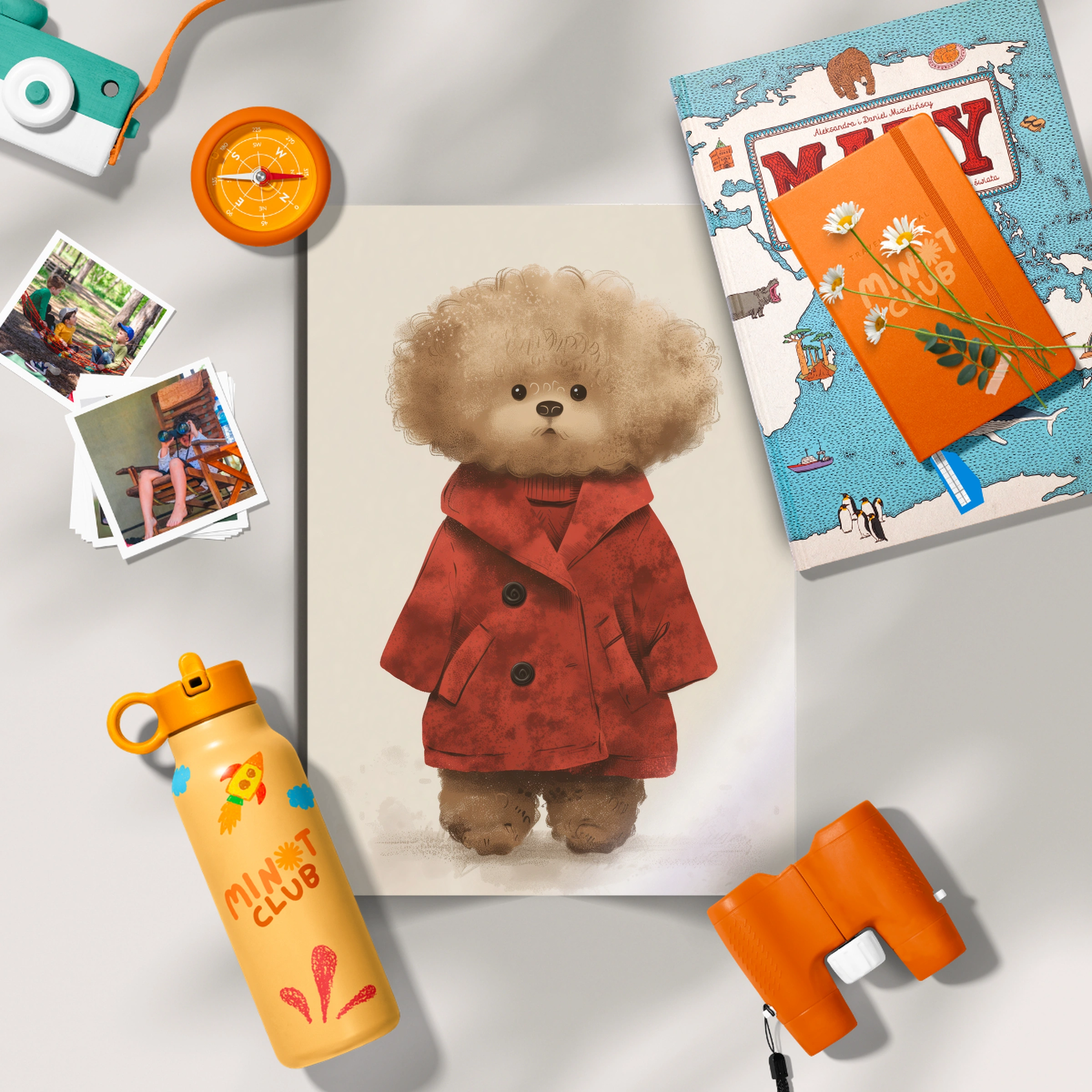 Teddy in a Coat Nursery Print