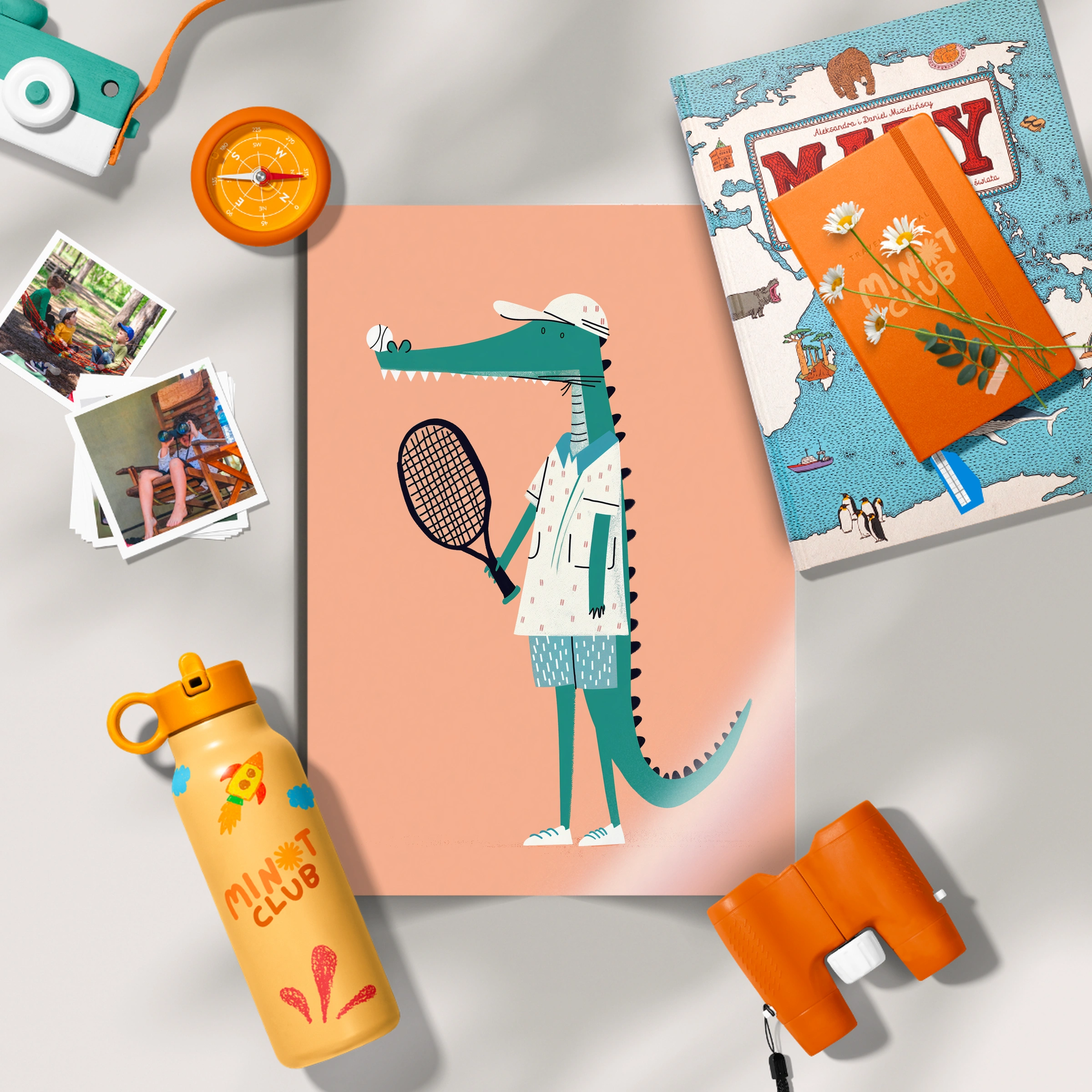 Tennis Crocodile Nursery Print