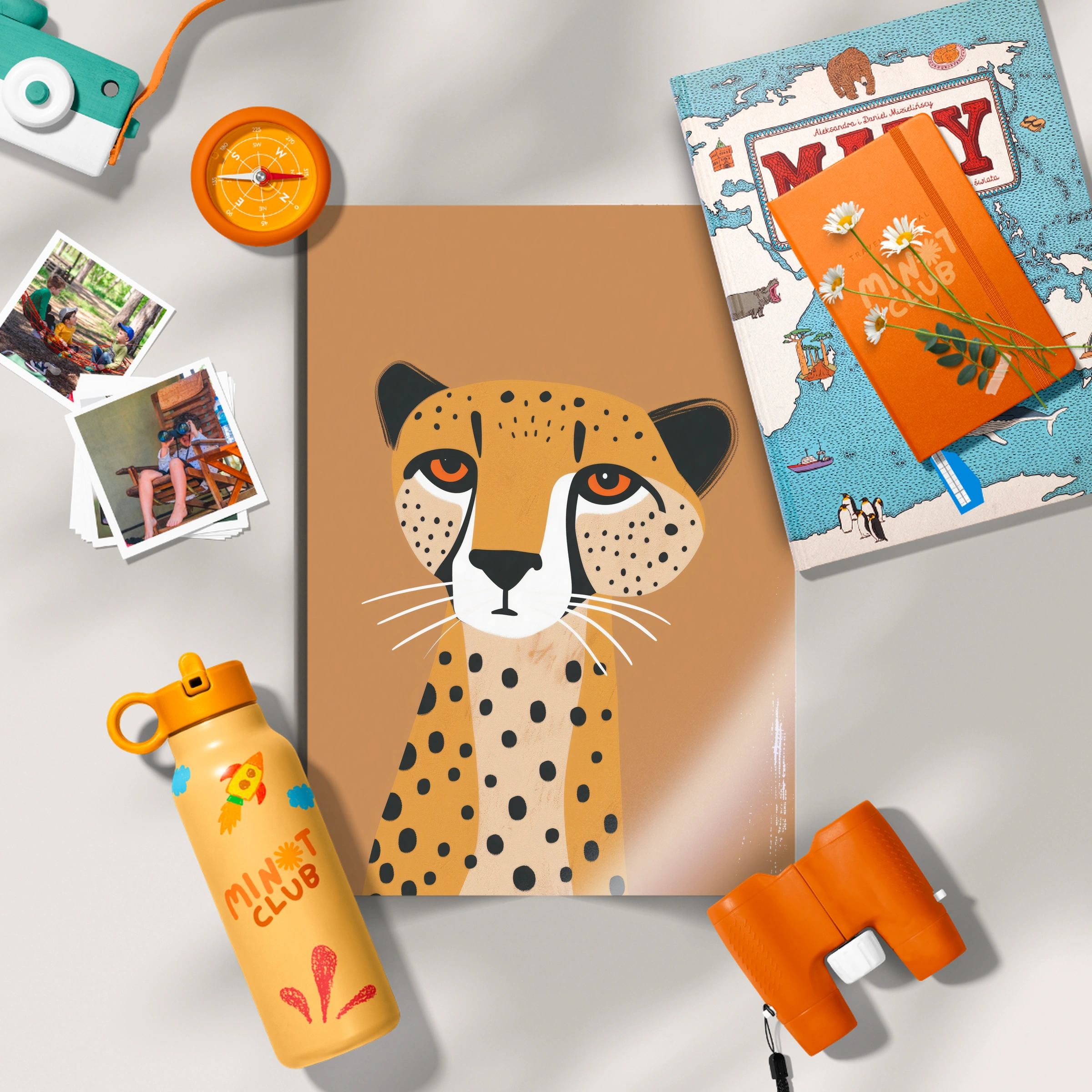 Terracotta Cheetah Nursery Print