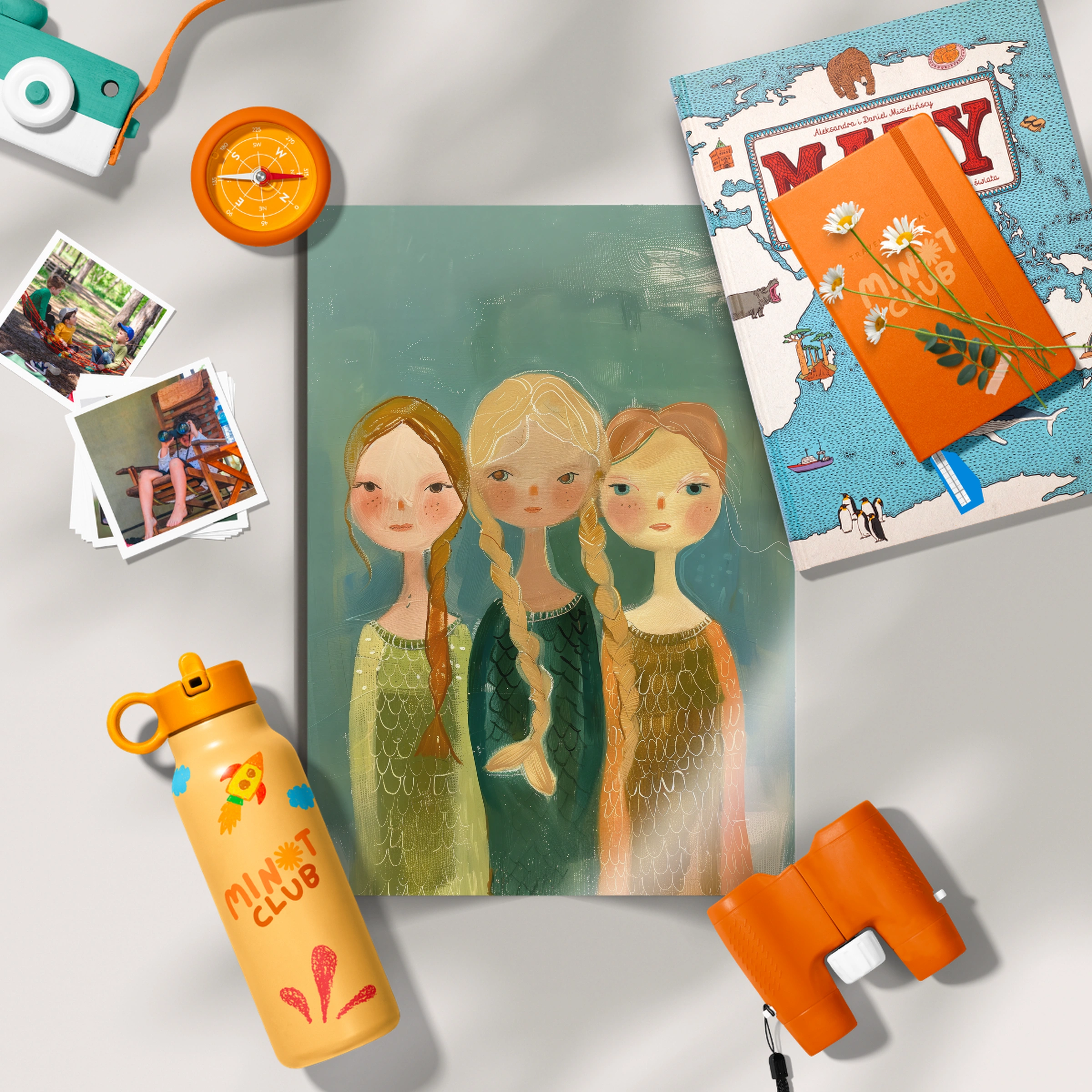 Three Girls Nursery Print
