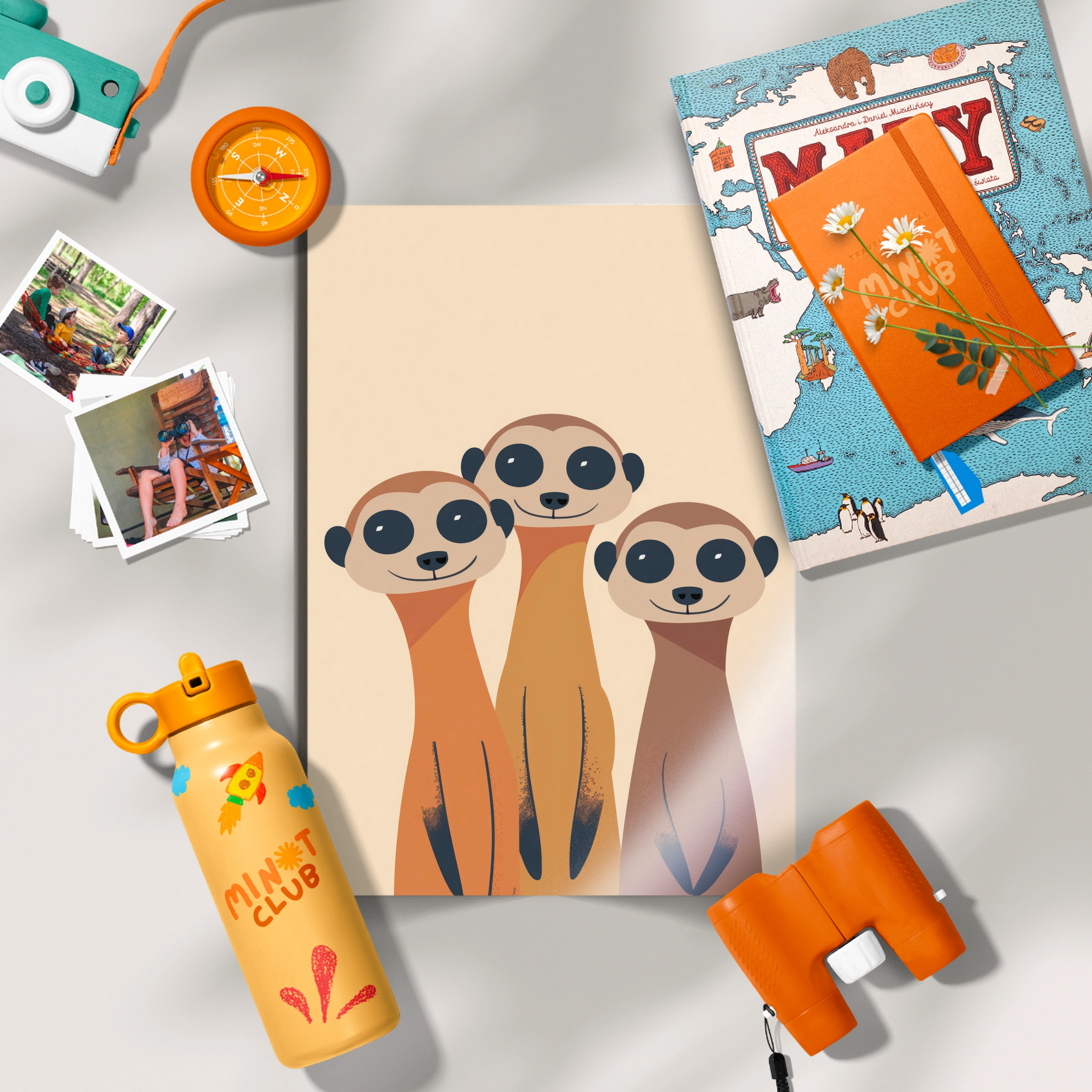 Three Meerkats Nursery Print