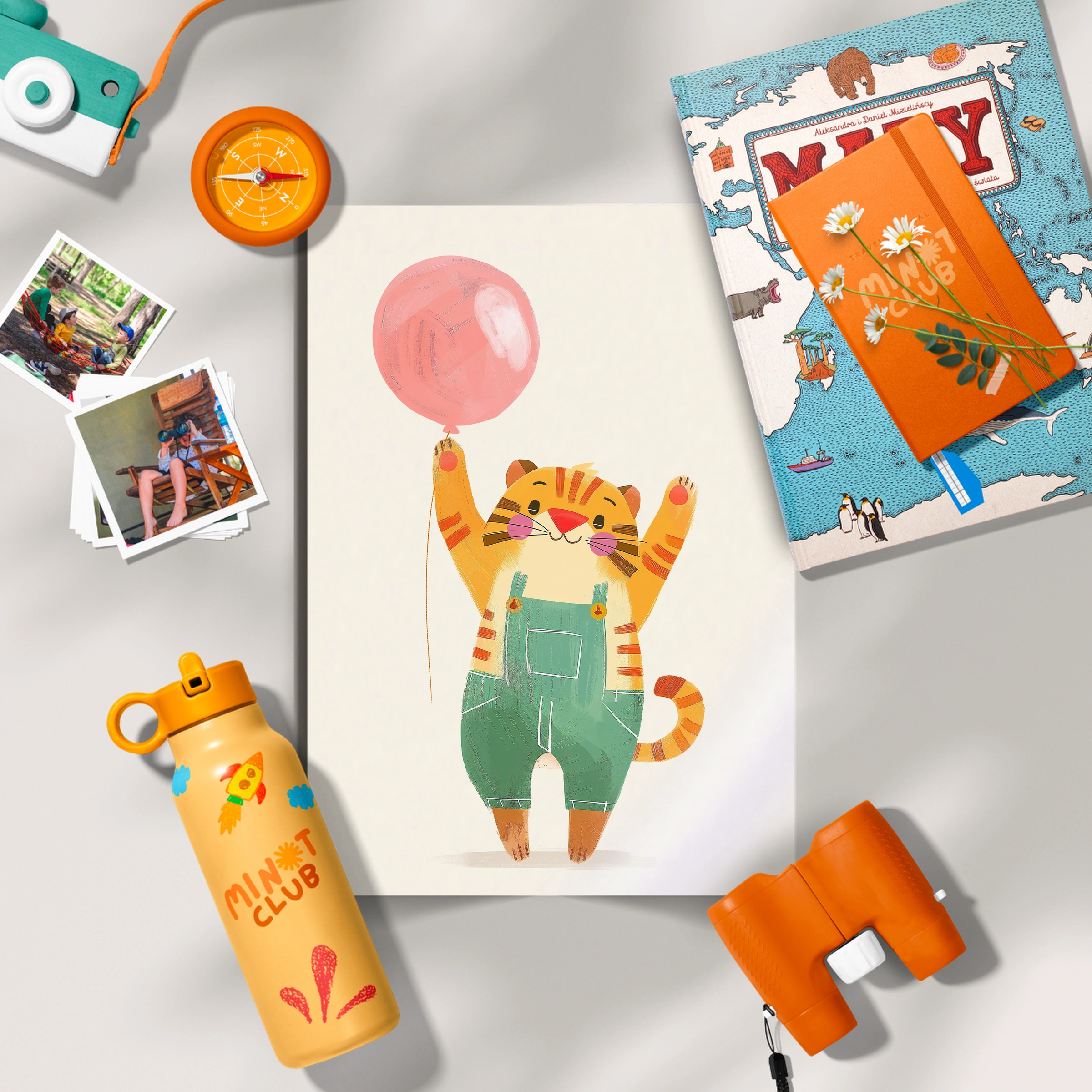 Tiger with a Balloon Nursery Print