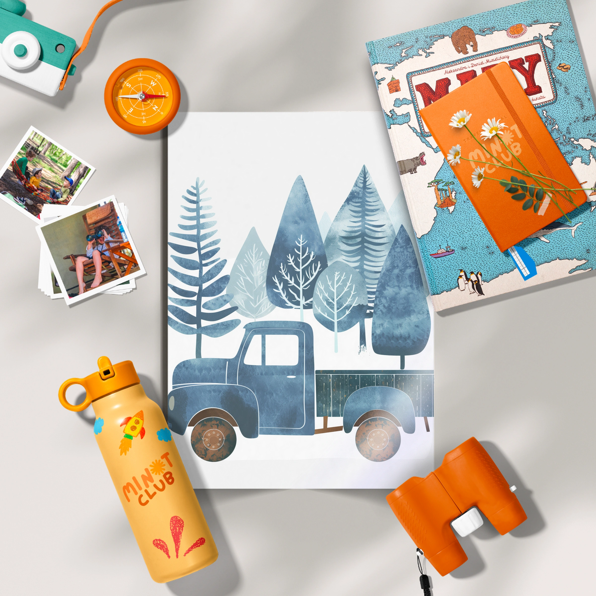 Truck and Trees Nursery Print