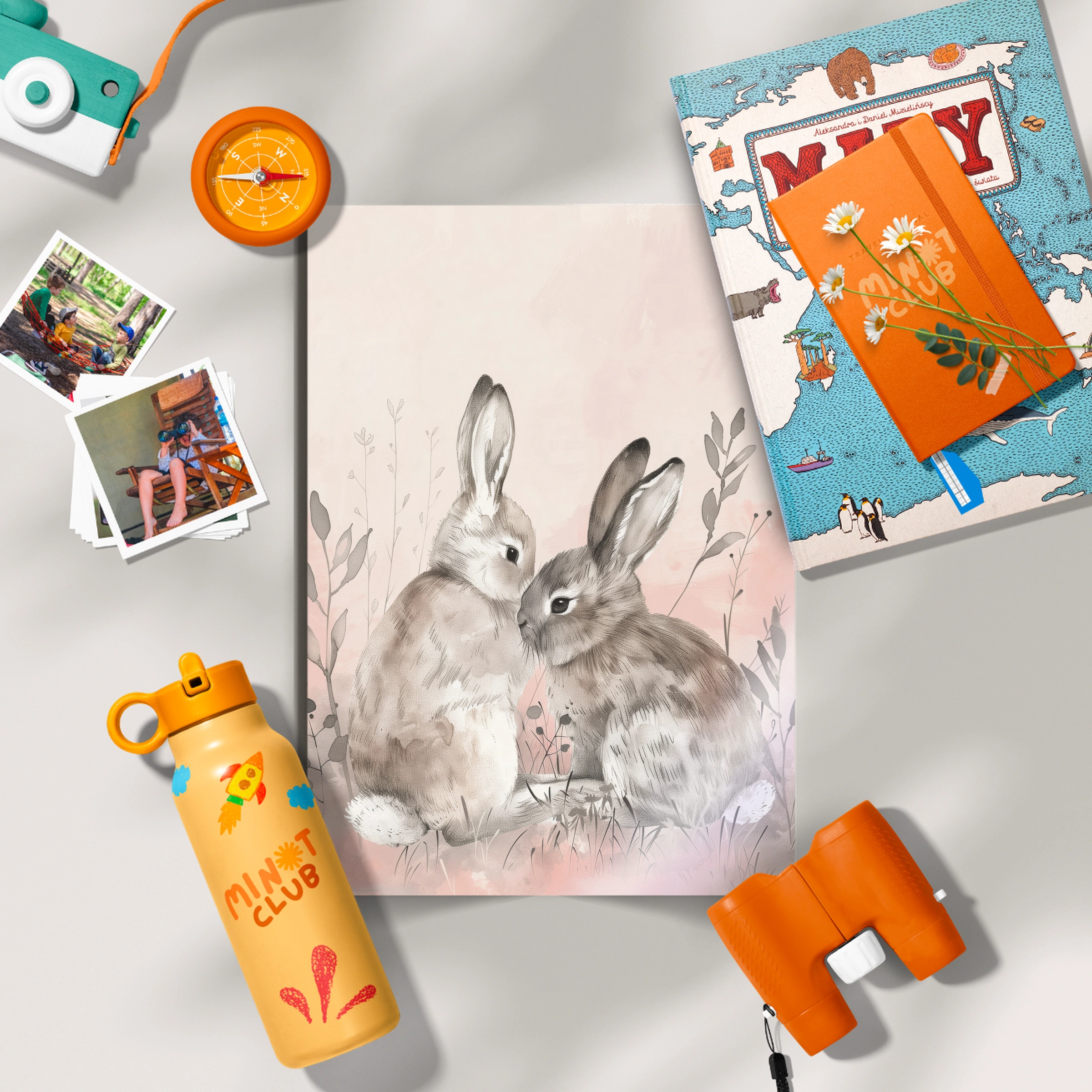 Two Bunnies in Love Nursery Print