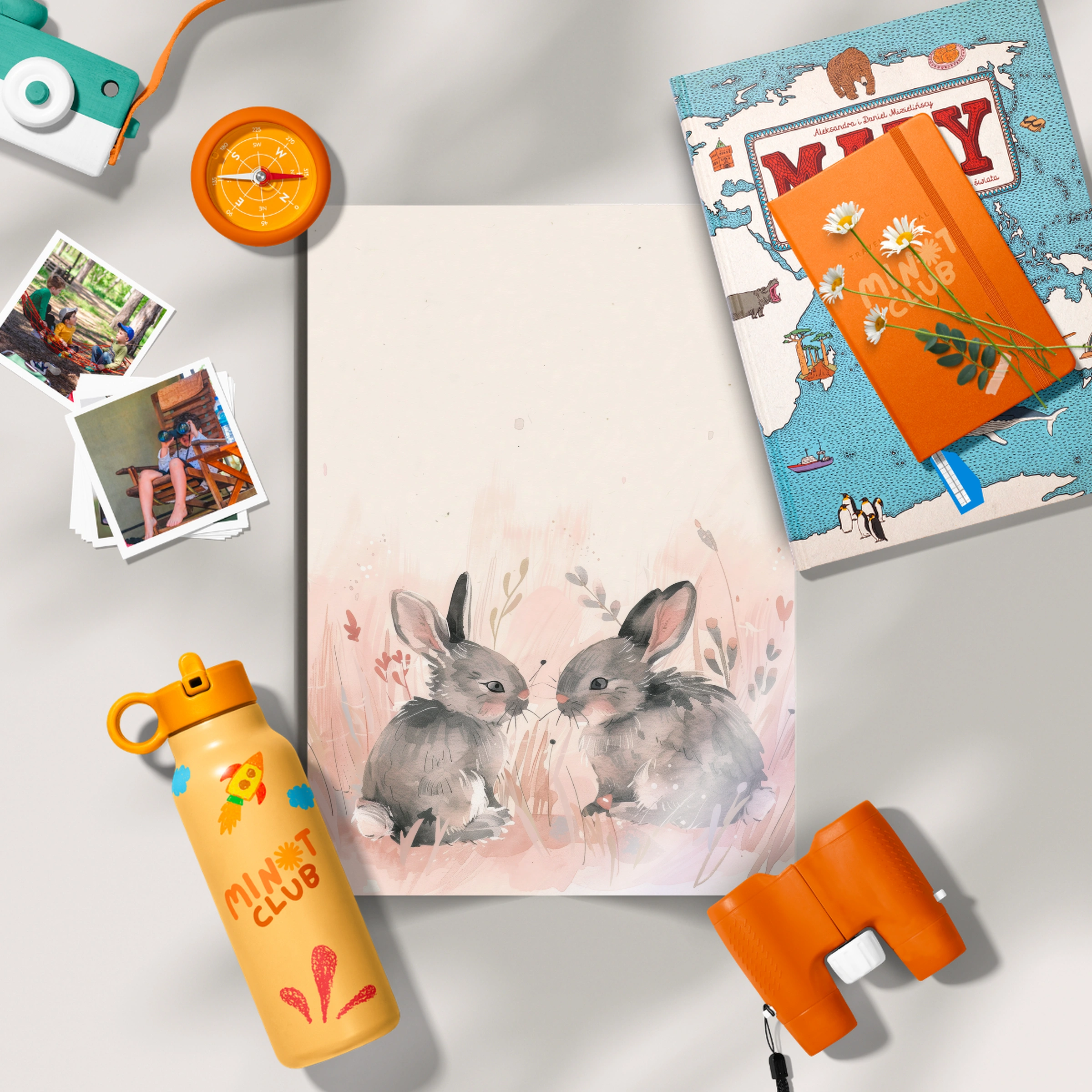 Two Bunnies Nursery Print
