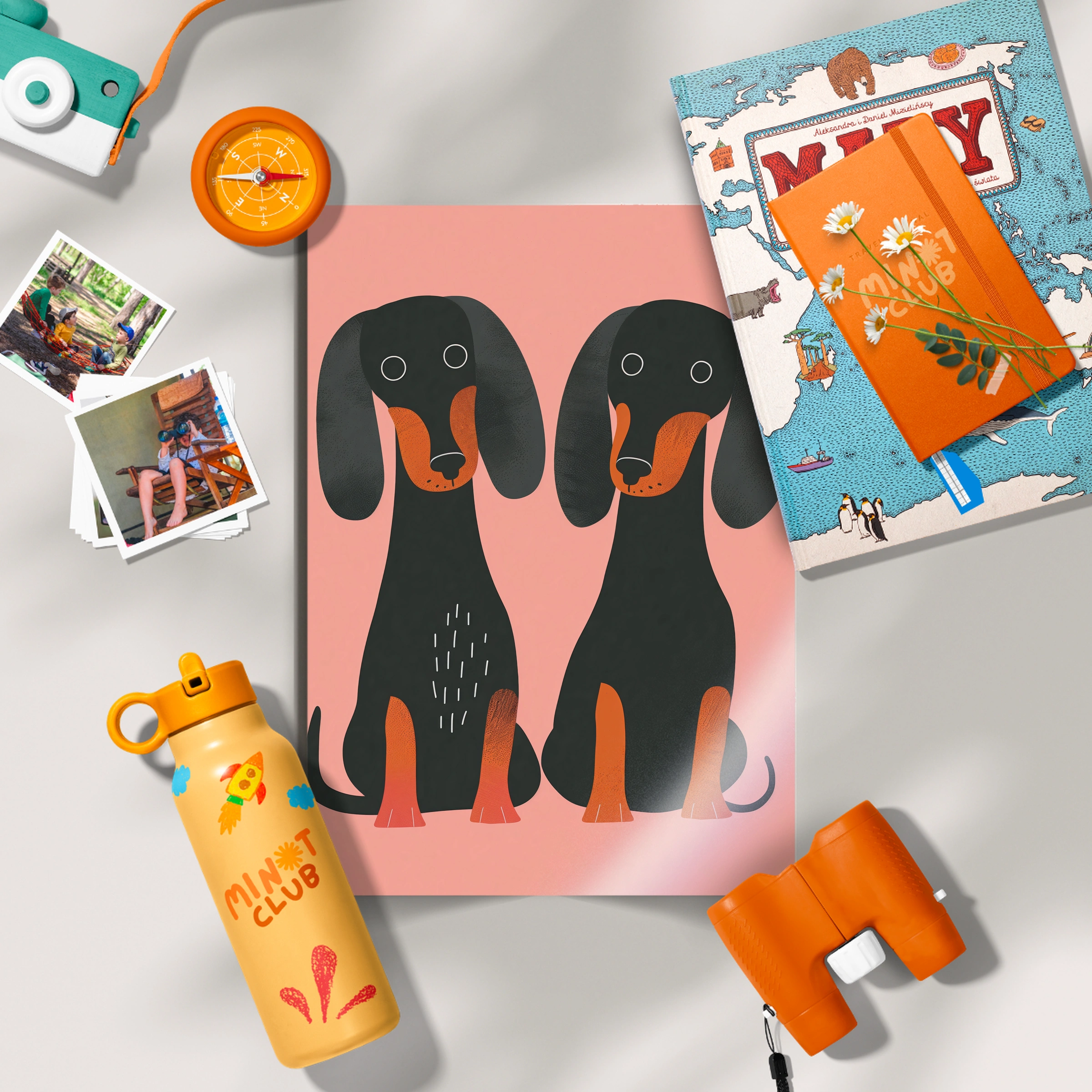 Two Dachshunds Nursery Print