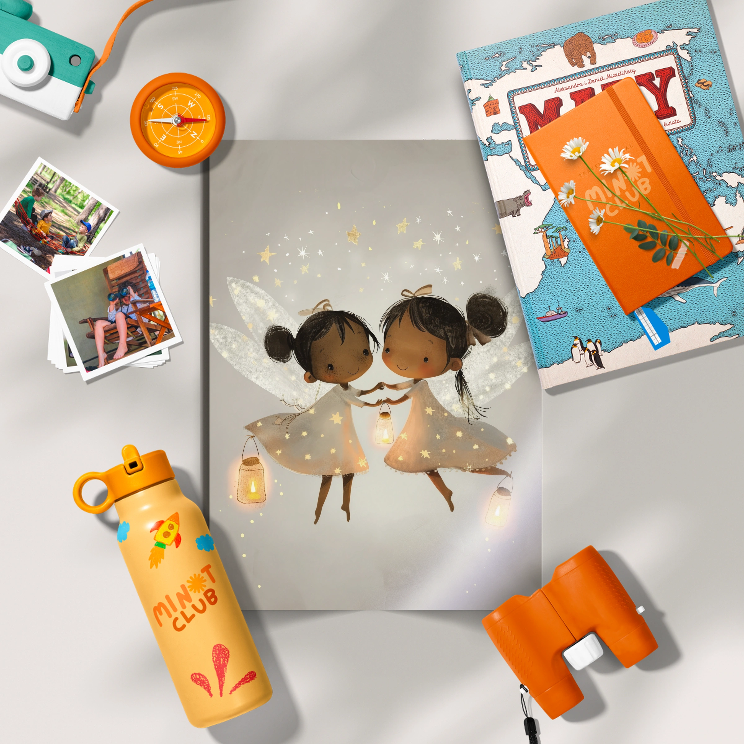 Two Fairies with Lanterns Nursery Print